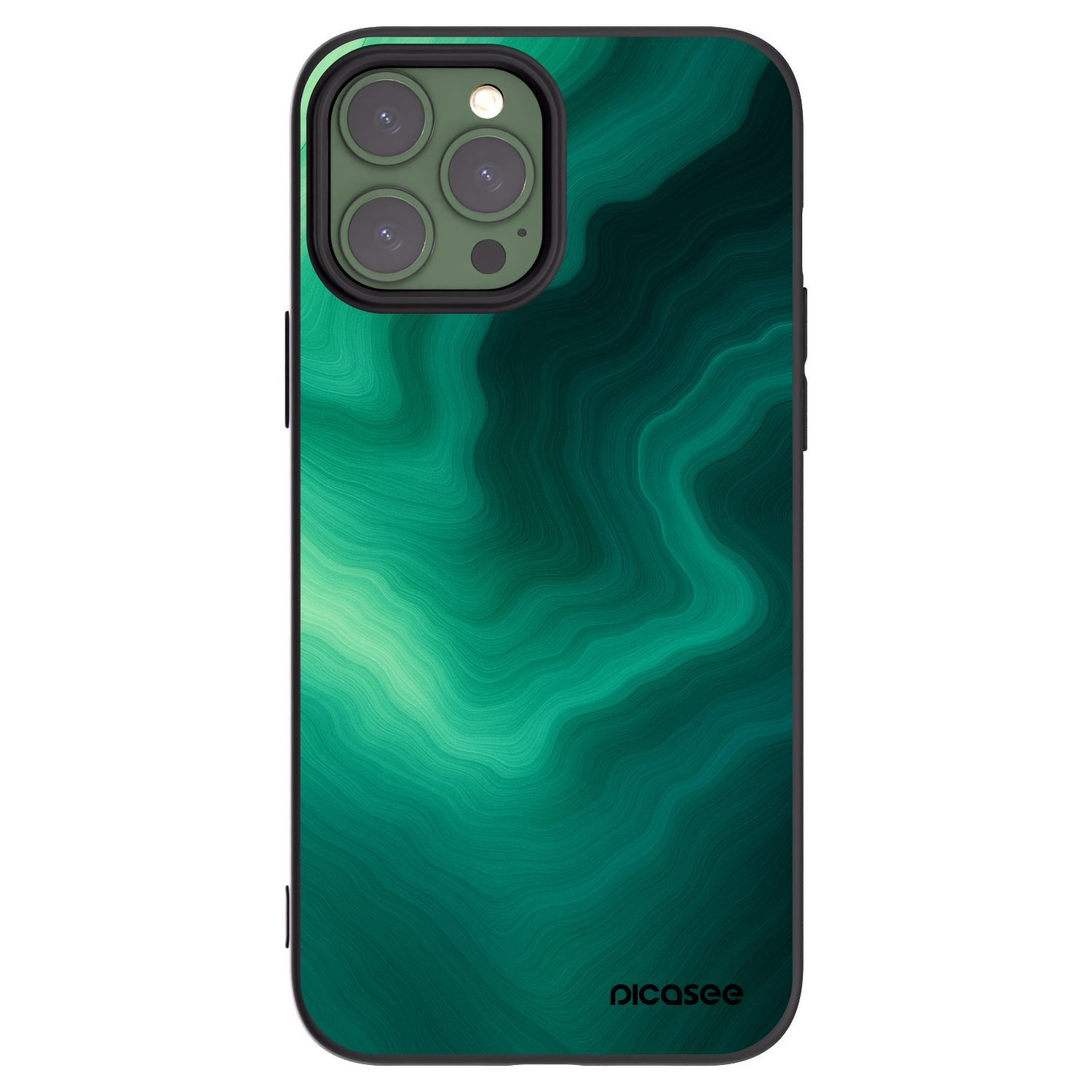Picasee Μαύρη θήκη σιλικόνης για Apple iPhone 13 Pro Max - Malachite