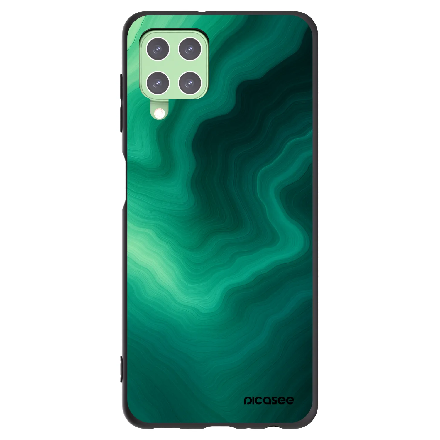 Picasee Μαύρη θήκη σιλικόνης για Samsung Galaxy A22 A225F 4G - Malachite