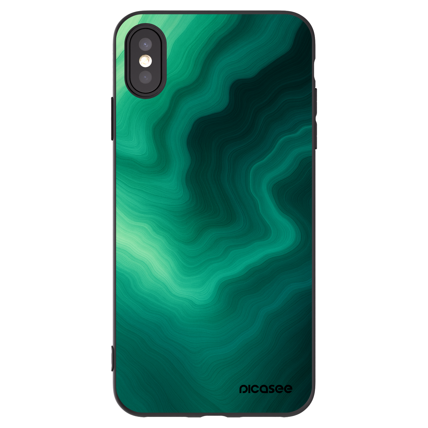 Picasee Μαύρη θήκη σιλικόνης για Apple iPhone XS Max - Malachite