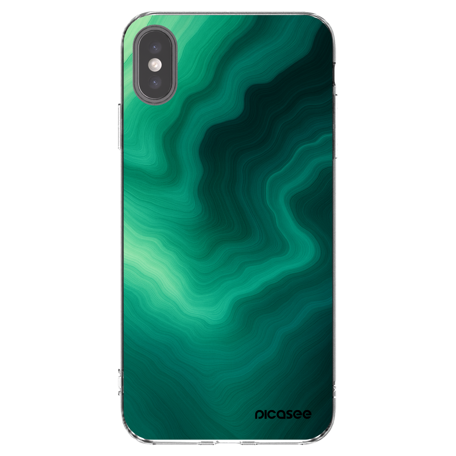Picasee διαφανής θήκη σιλικόνης Apple iPhone XS Max - Malachite