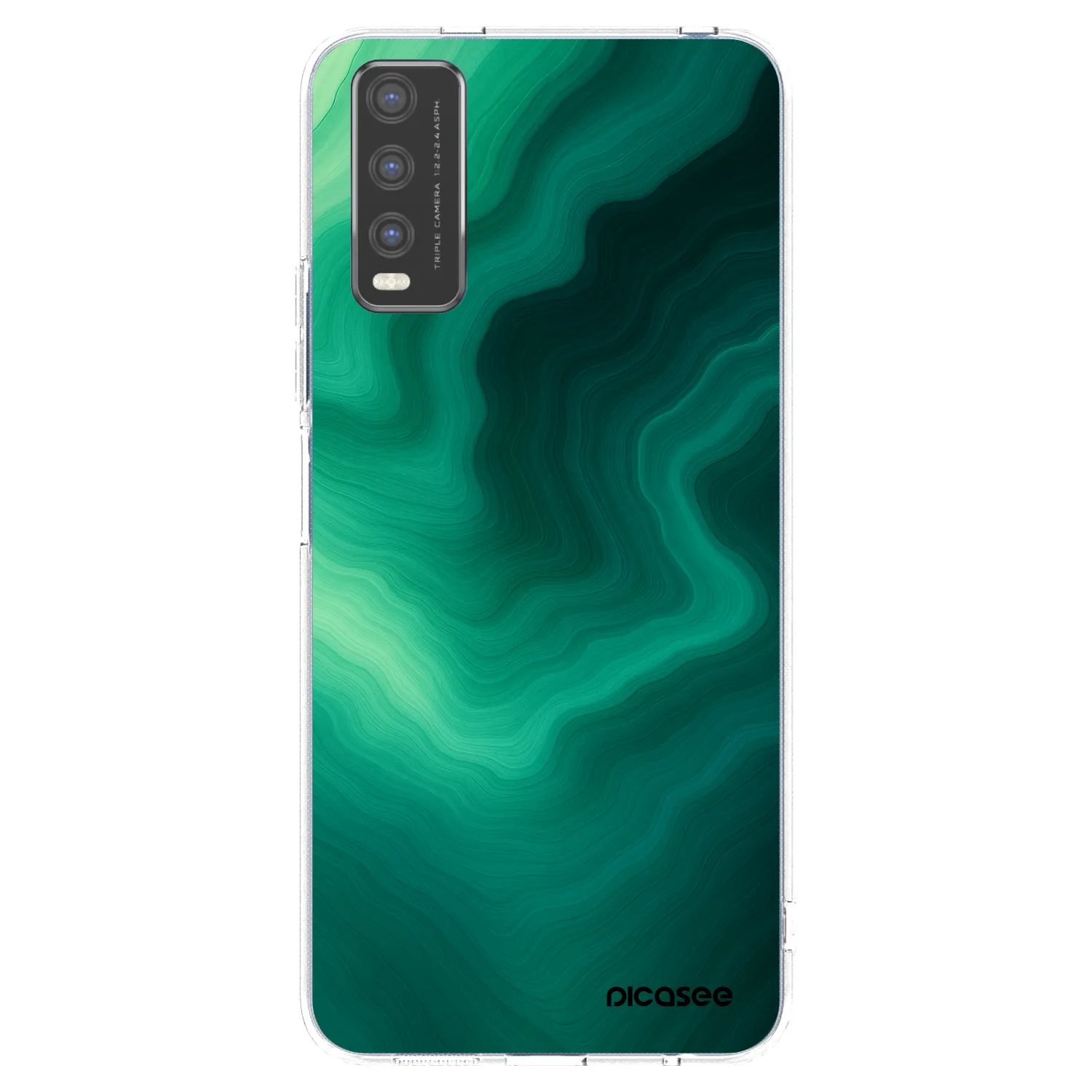 Picasee διαφανής θήκη σιλικόνης Vivo Y20s - Malachite