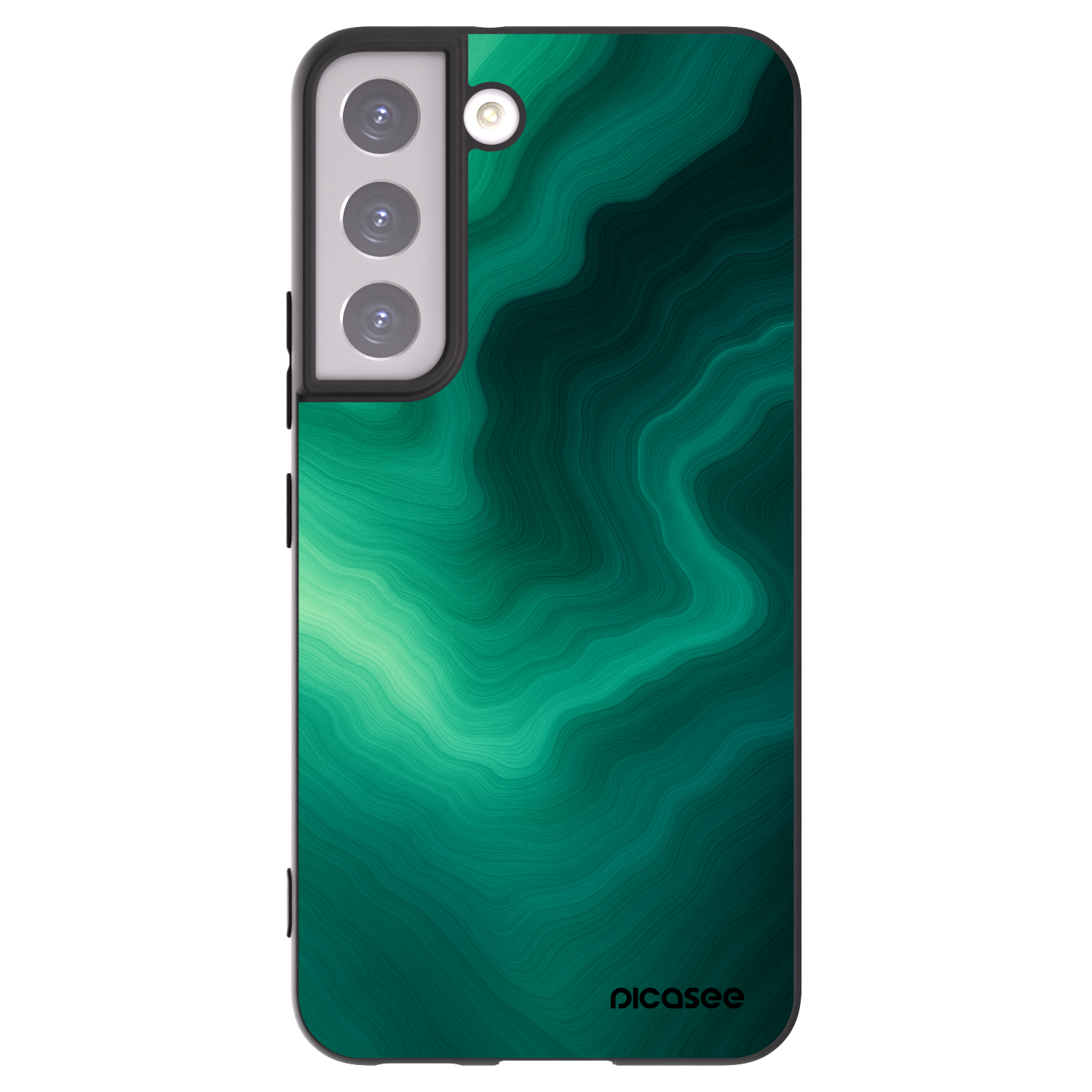 Picasee Μαύρη θήκη σιλικόνης για Samsung Galaxy S22 5G - Malachite