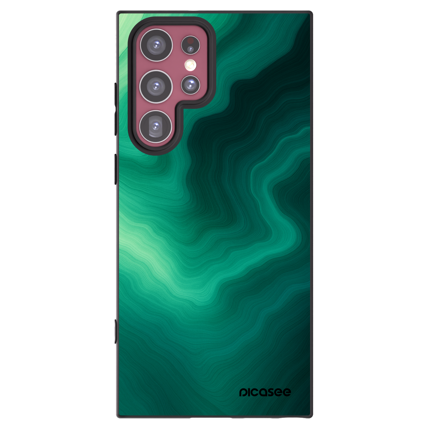 Picasee Μαύρη θήκη σιλικόνης για Samsung Galaxy S22 Ultra 5G - Malachite