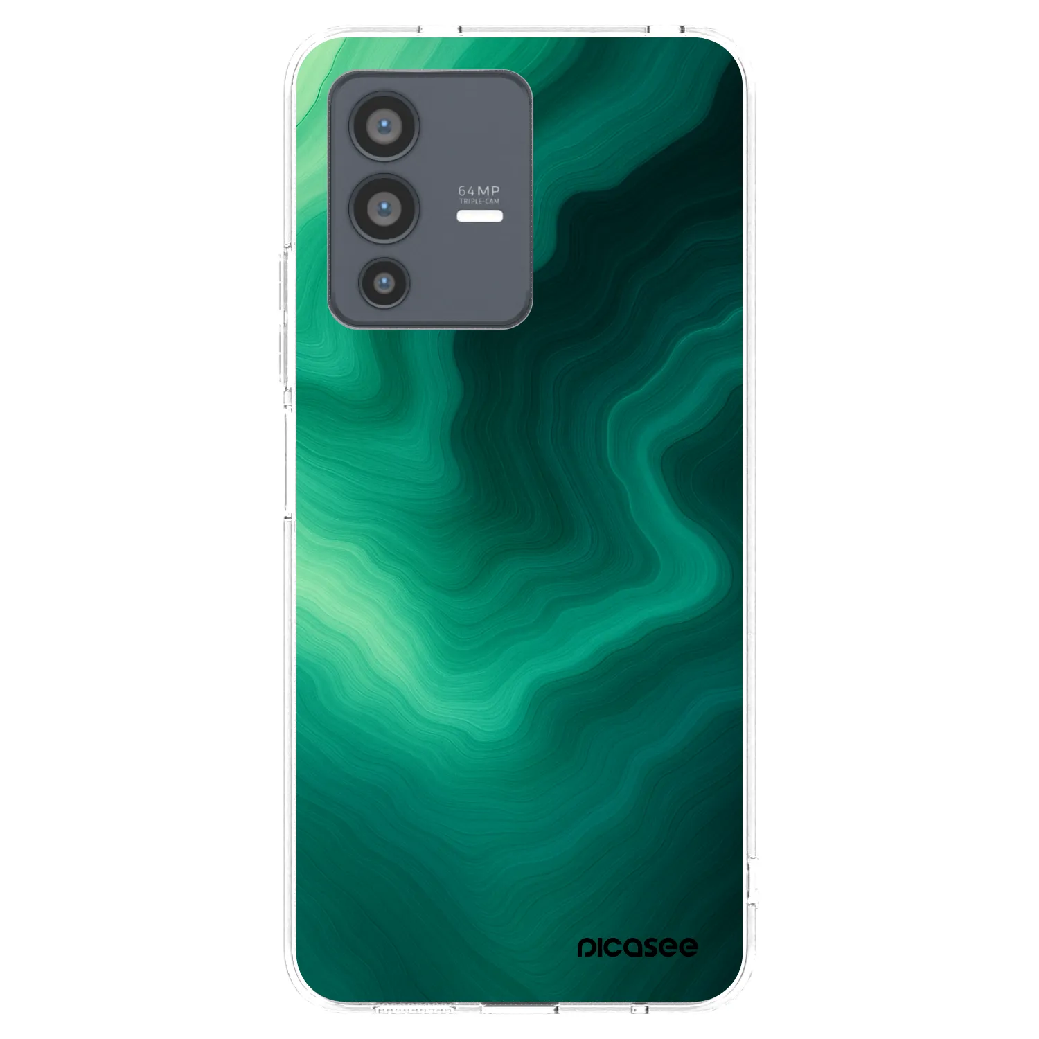 Picasee διαφανής θήκη σιλικόνης Vivo V23 5G - Malachite