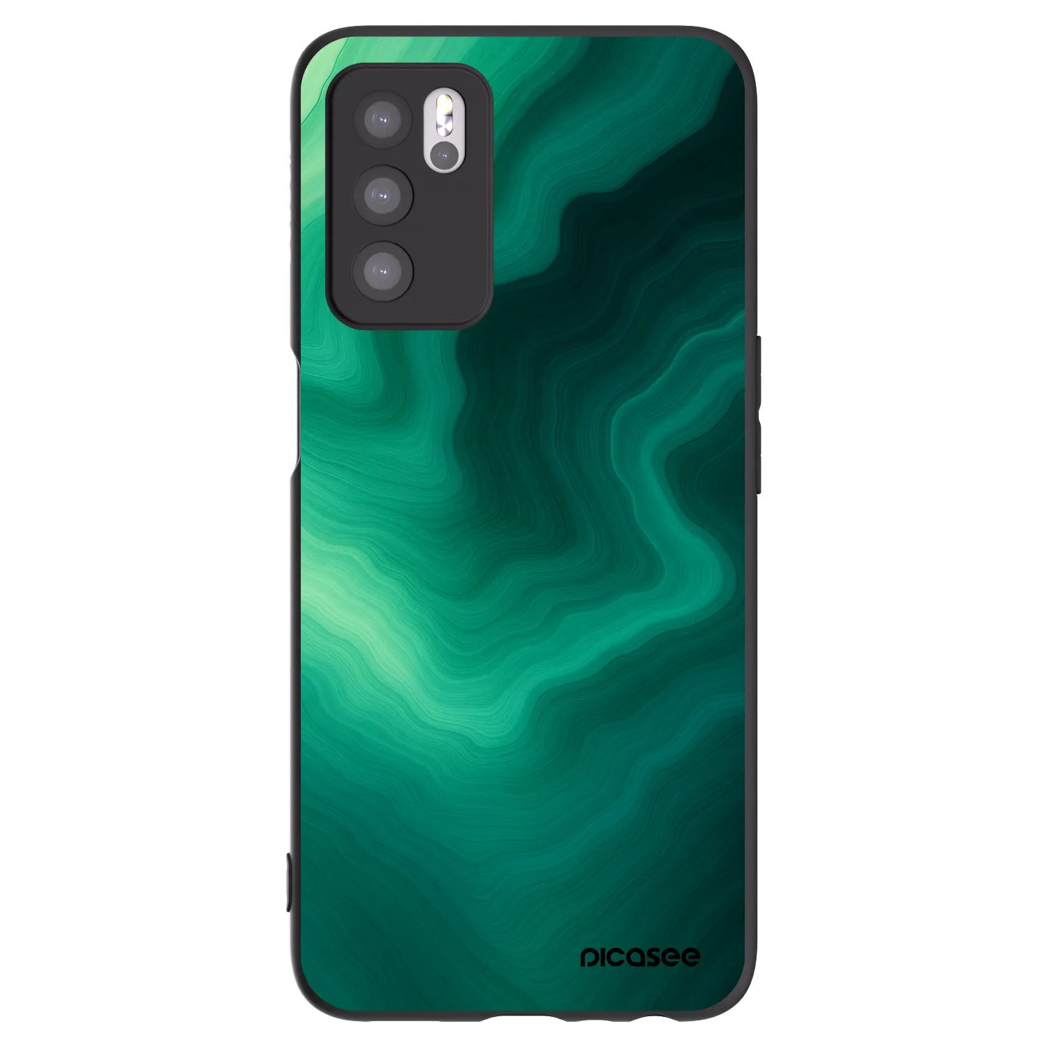 Picasee Μαύρη θήκη σιλικόνης για OPPO A16 - Malachite