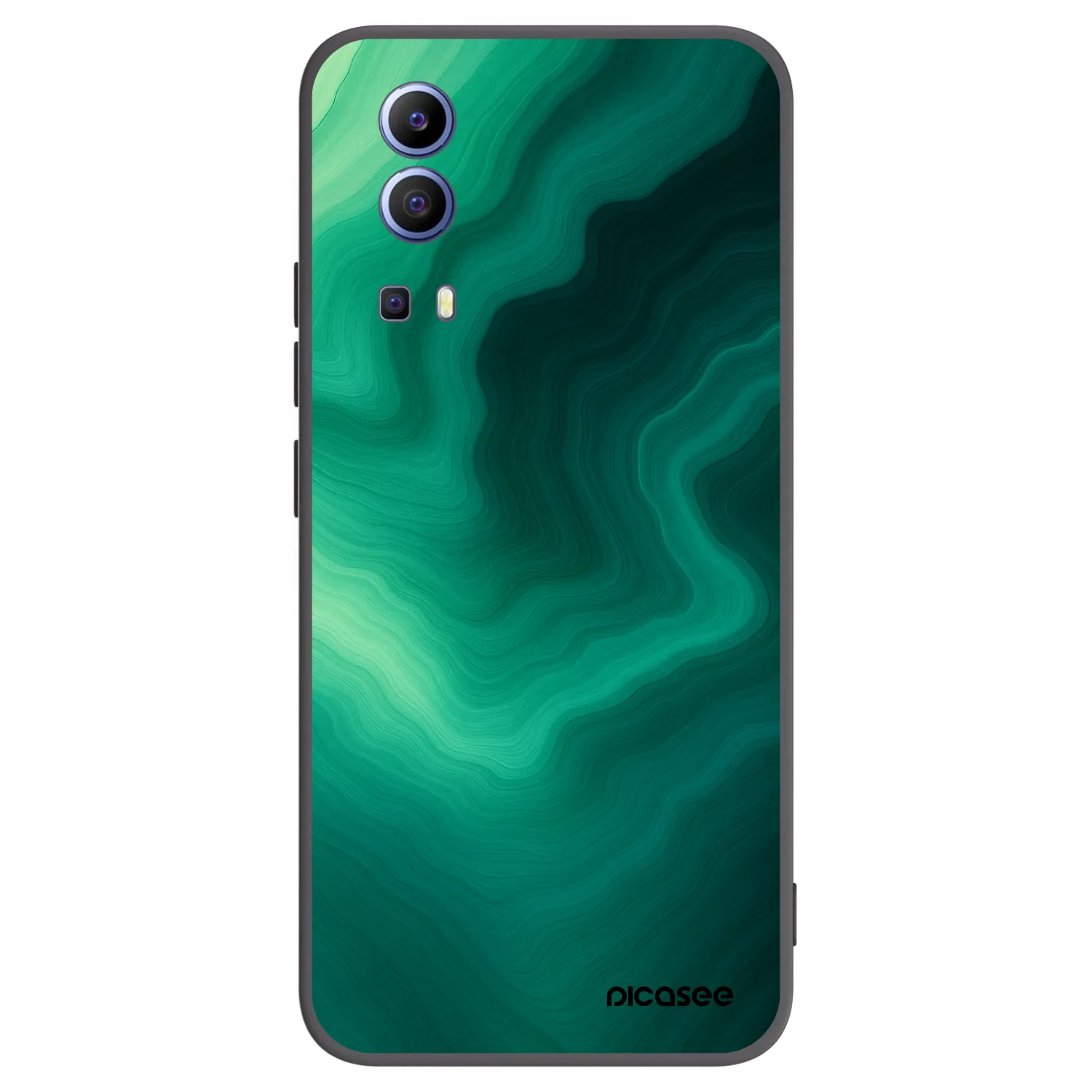 Picasee Μαύρη θήκη σιλικόνης για Vivo Y52 5G - Malachite