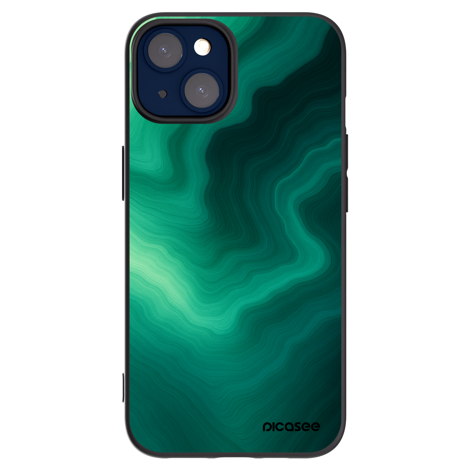 Picasee Μαύρη θήκη σιλικόνης για Apple iPhone 14 - Malachite