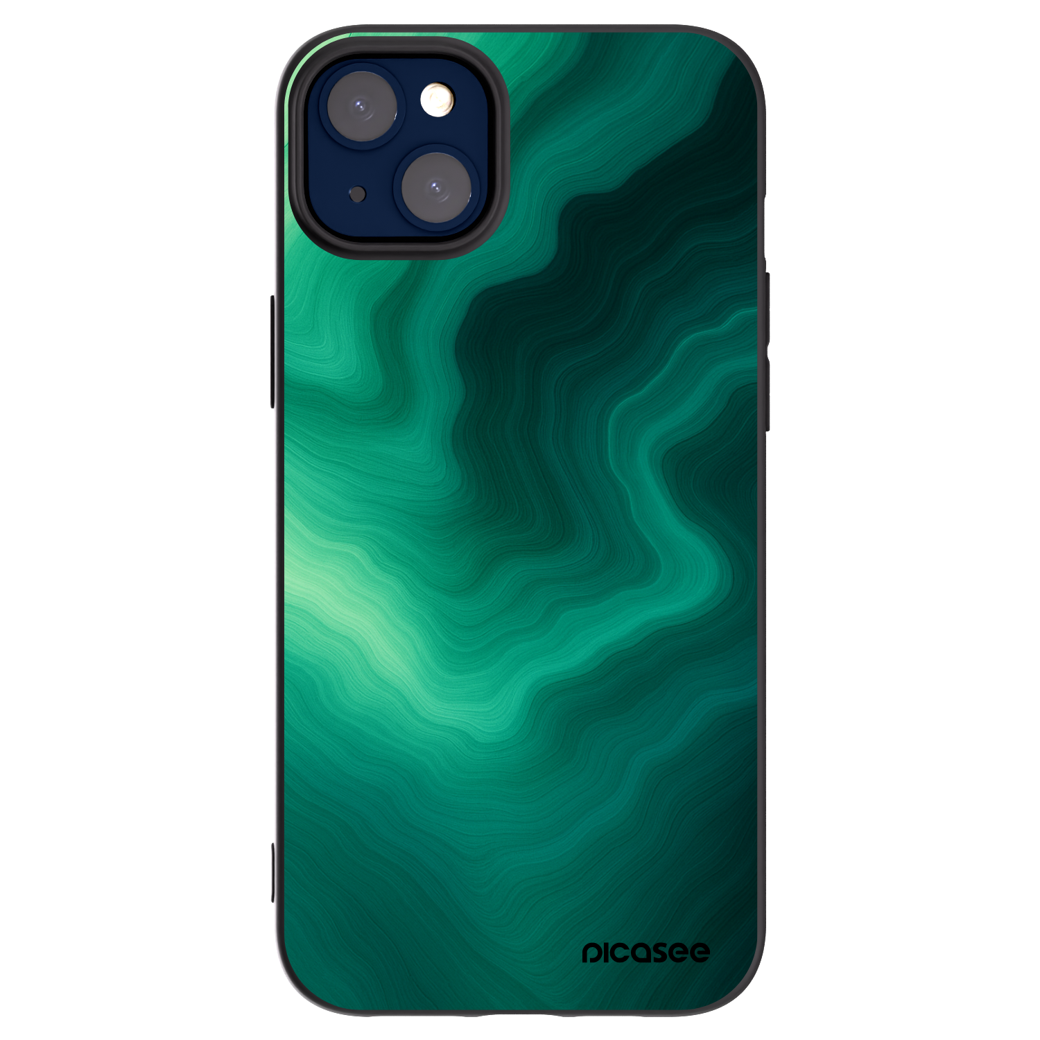 Picasee Μαύρη θήκη σιλικόνης για Apple iPhone 14 Plus - Malachite