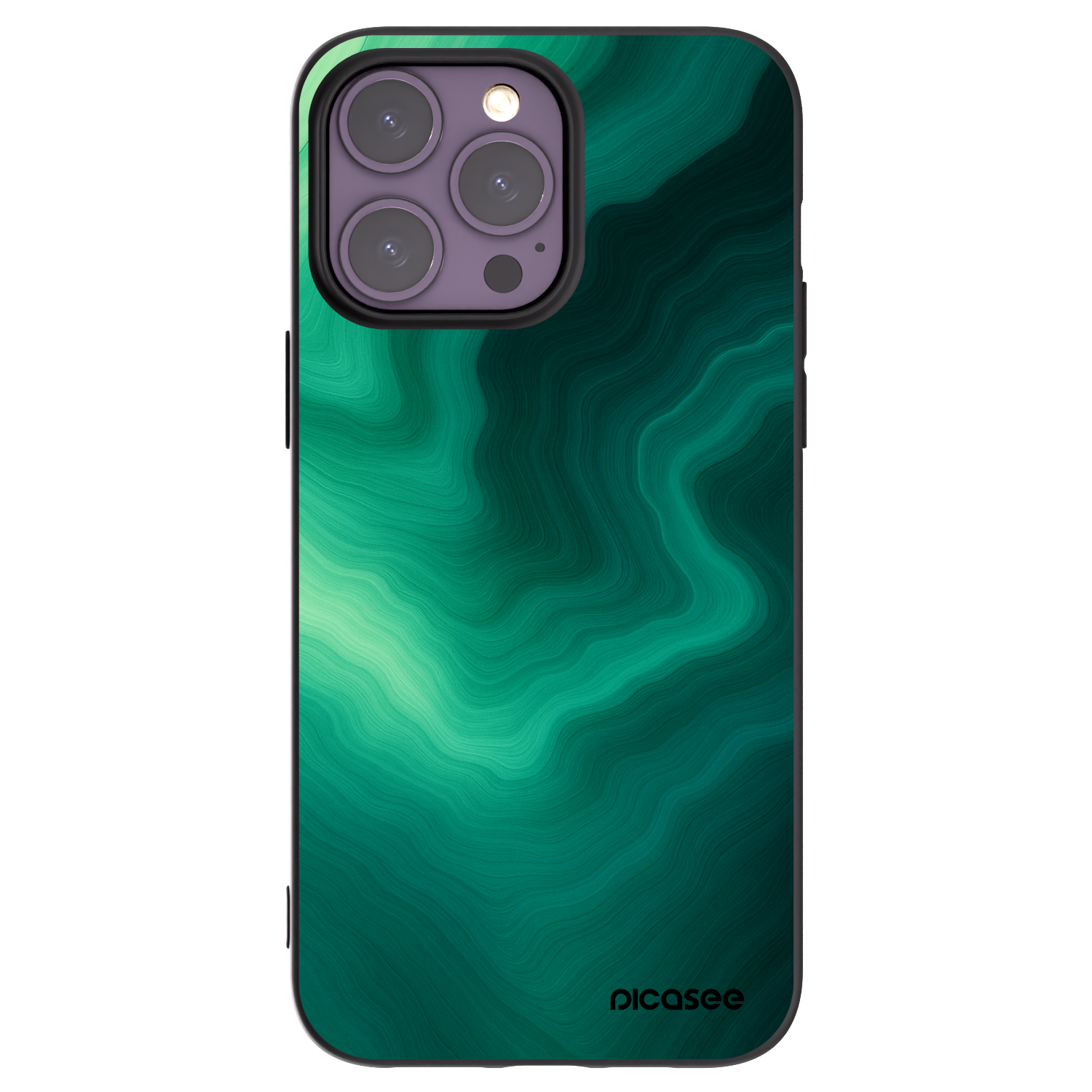 Picasee Μαύρη θήκη σιλικόνης για Apple iPhone 14 Pro Max - Malachite