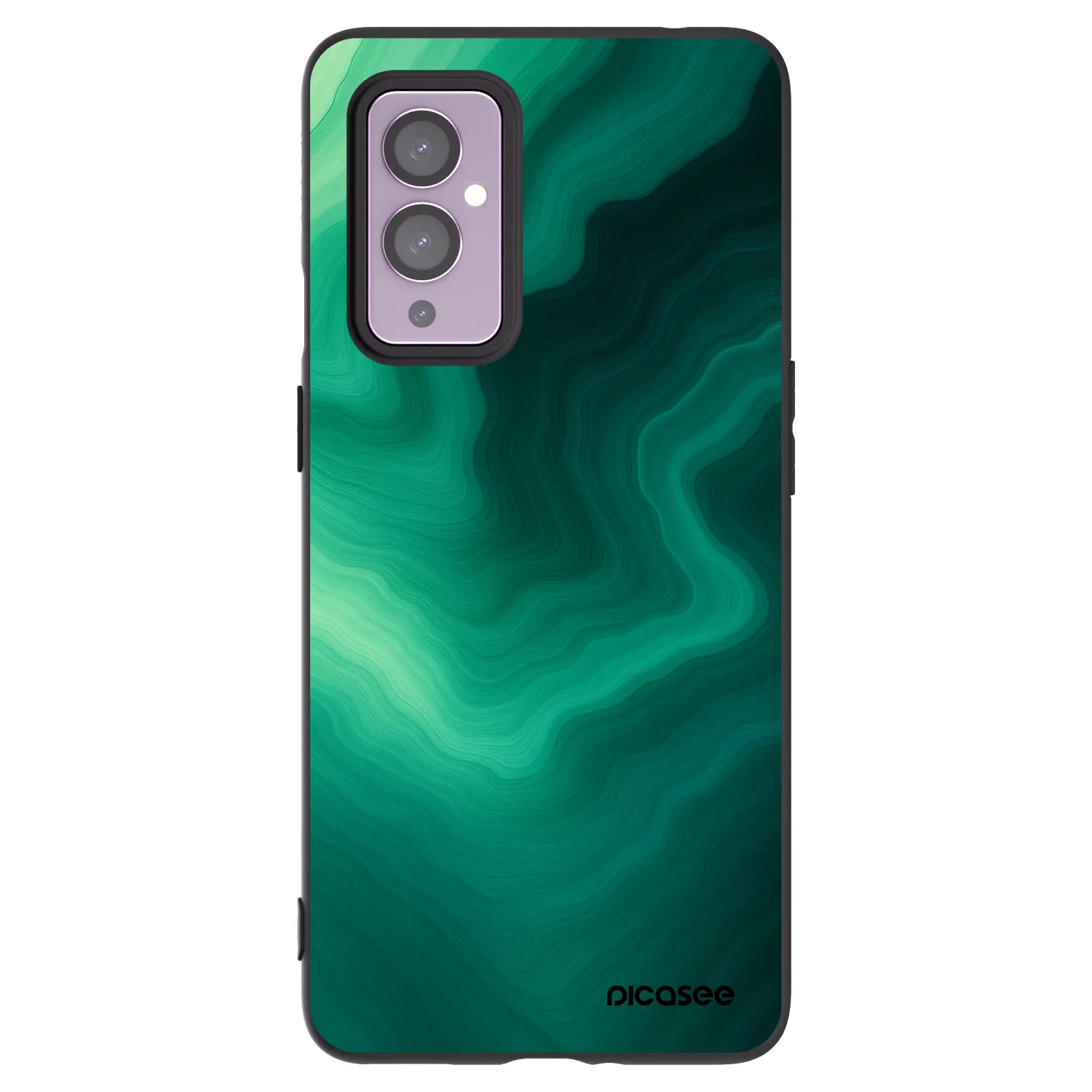Picasee Μαύρη θήκη σιλικόνης για OnePlus 9 - Malachite