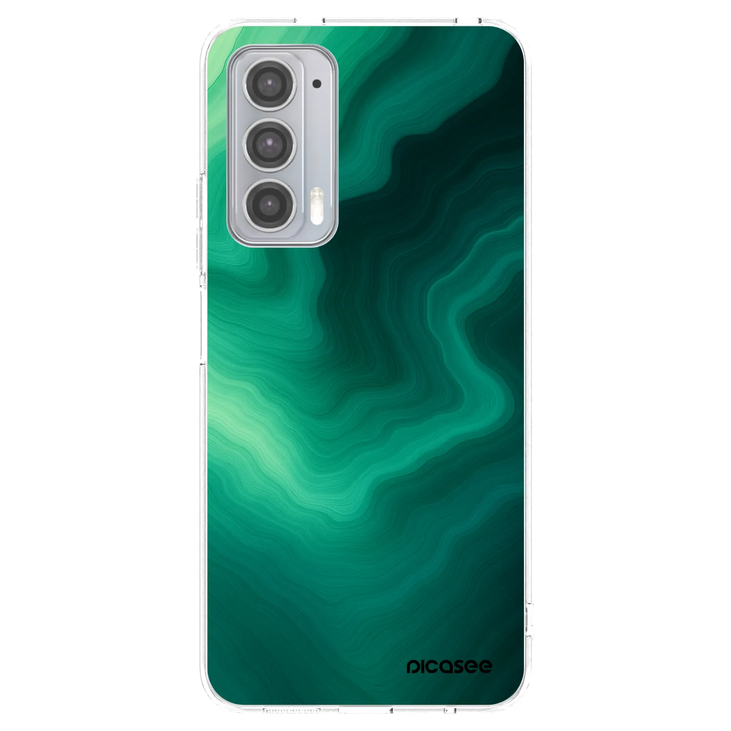 Picasee διαφανής θήκη σιλικόνης Motorola Edge 20 - Malachite