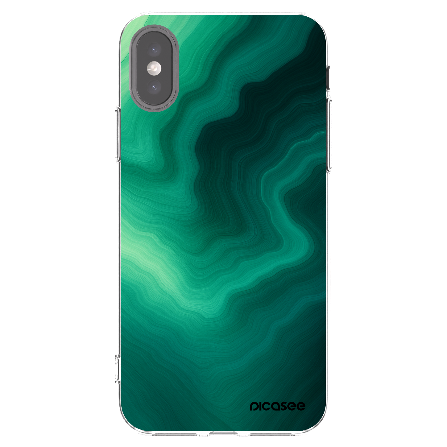 Picasee διαφανής θήκη σιλικόνης Apple iPhone X/XS - Malachite