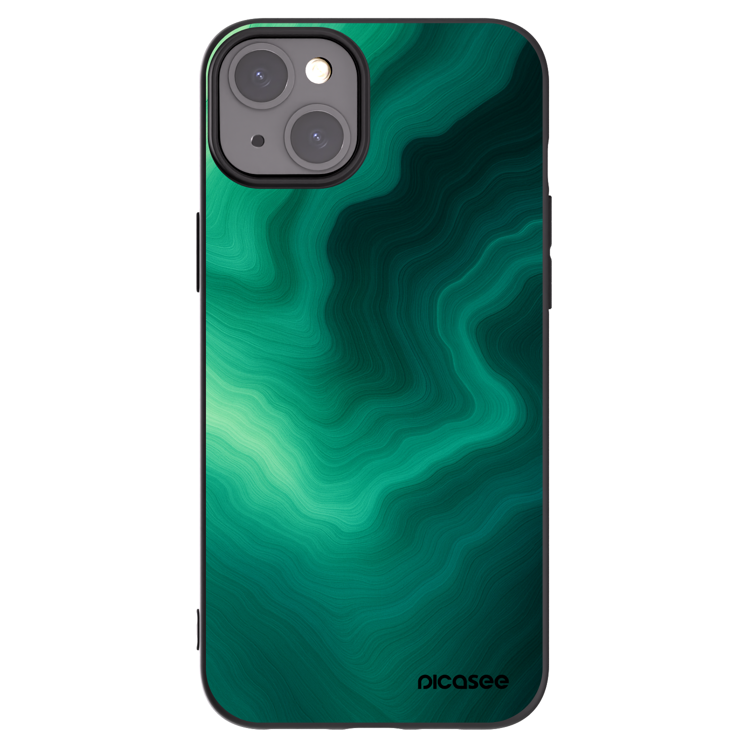 Picasee Μαύρη θήκη σιλικόνης για Apple iPhone 15 Plus - Malachite