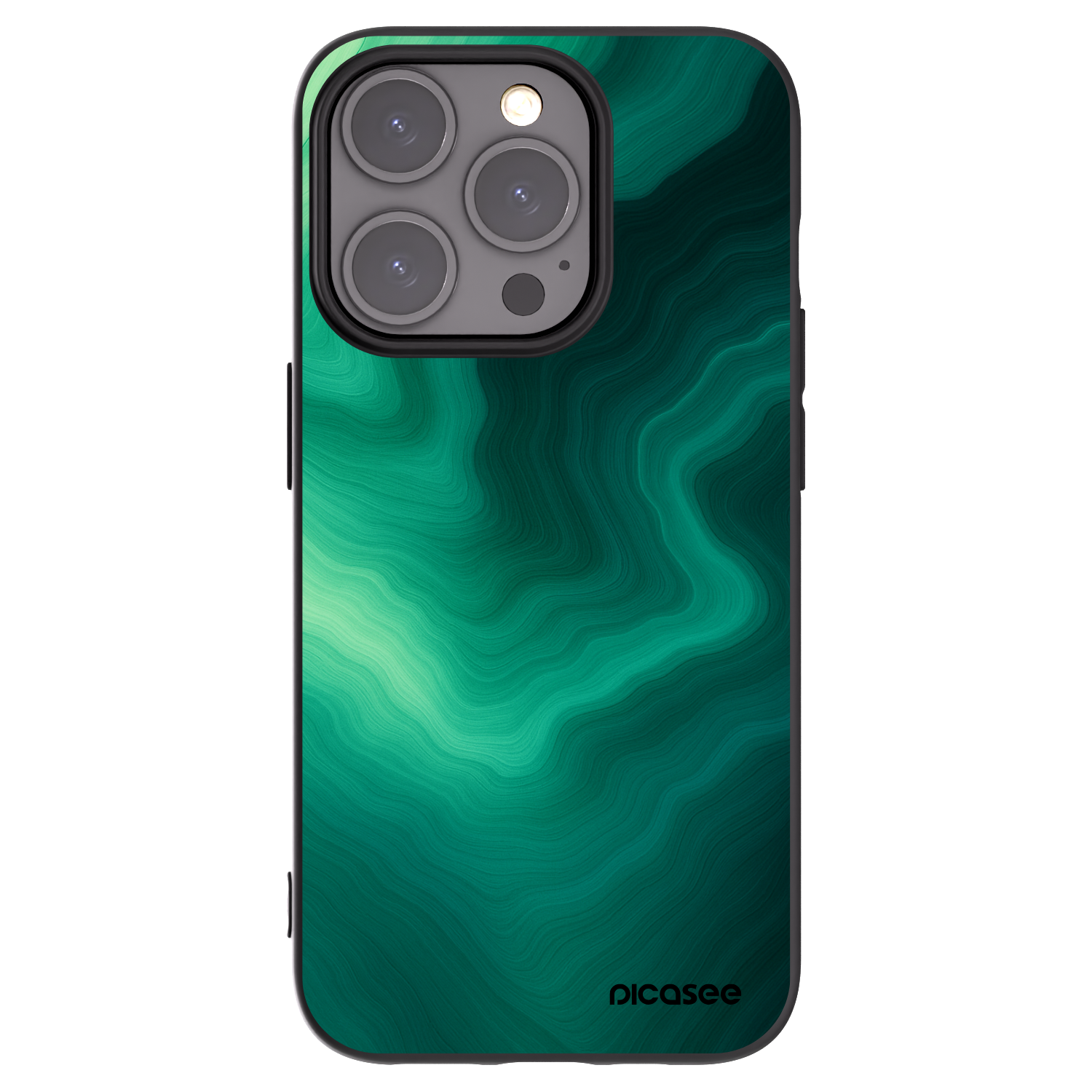 Picasee Μαύρη θήκη σιλικόνης για Apple iPhone 15 Pro - Malachite