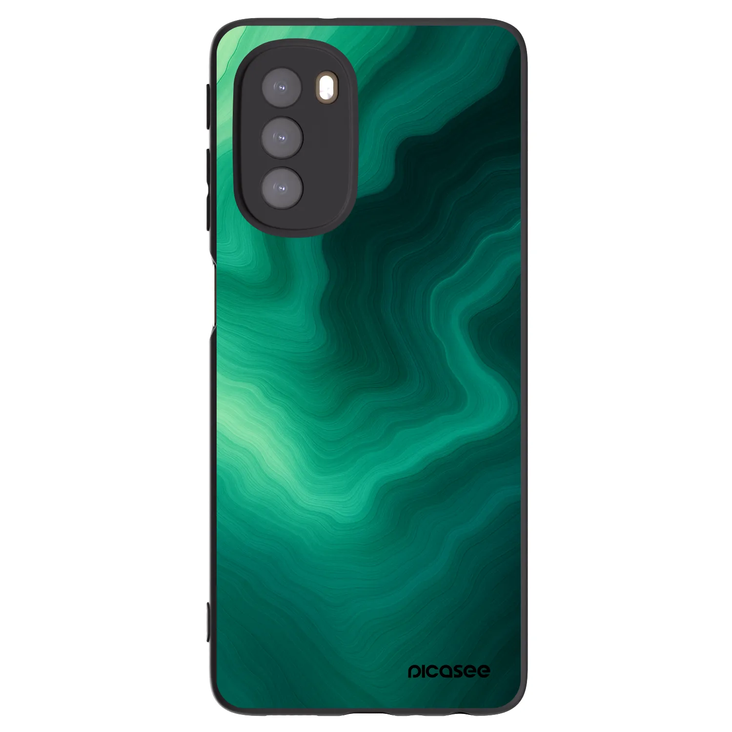 Picasee Μαύρη θήκη σιλικόνης για Motorola Moto G51 - Malachite