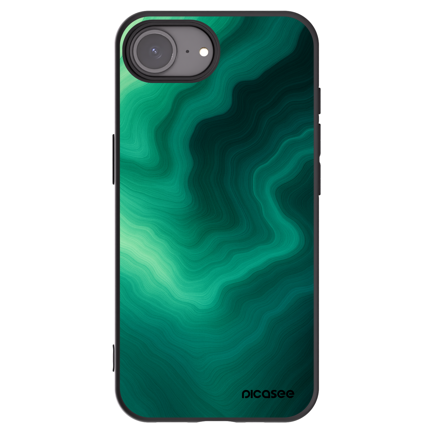 Picasee Μαύρη θήκη σιλικόνης για Apple iPhone 16e - Malachite