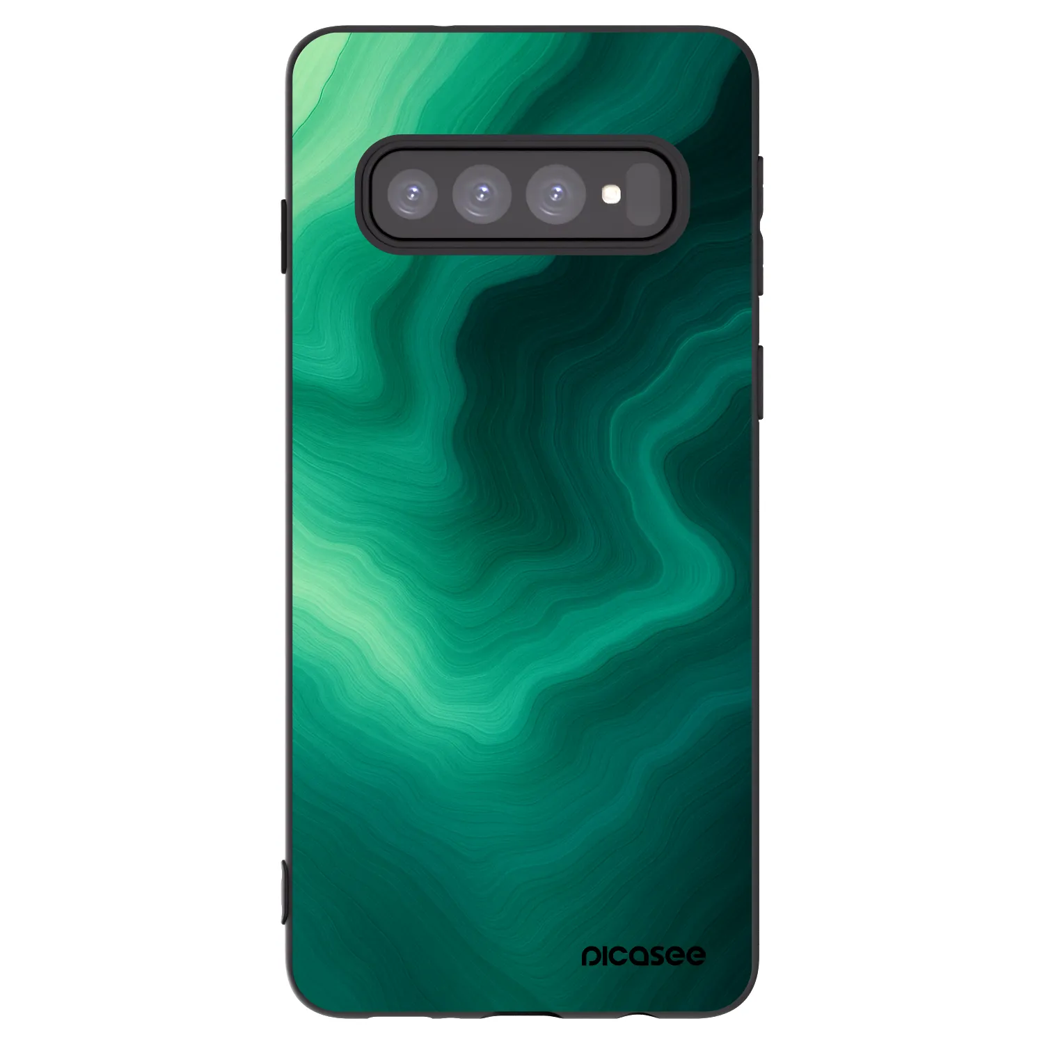 Picasee Μαύρη θήκη σιλικόνης για Samsung Galaxy S10 G973 - Malachite