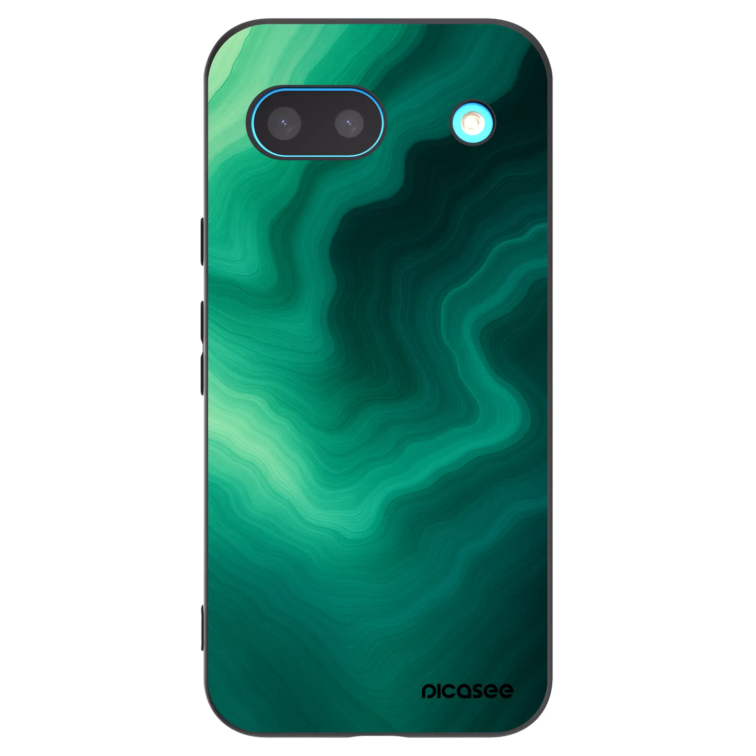 Picasee Μαύρη θήκη σιλικόνης για Google Pixel 8a - Malachite