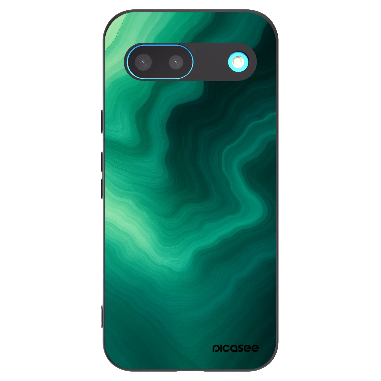 Picasee Μαύρη θήκη σιλικόνης για Google Pixel 8 - Malachite