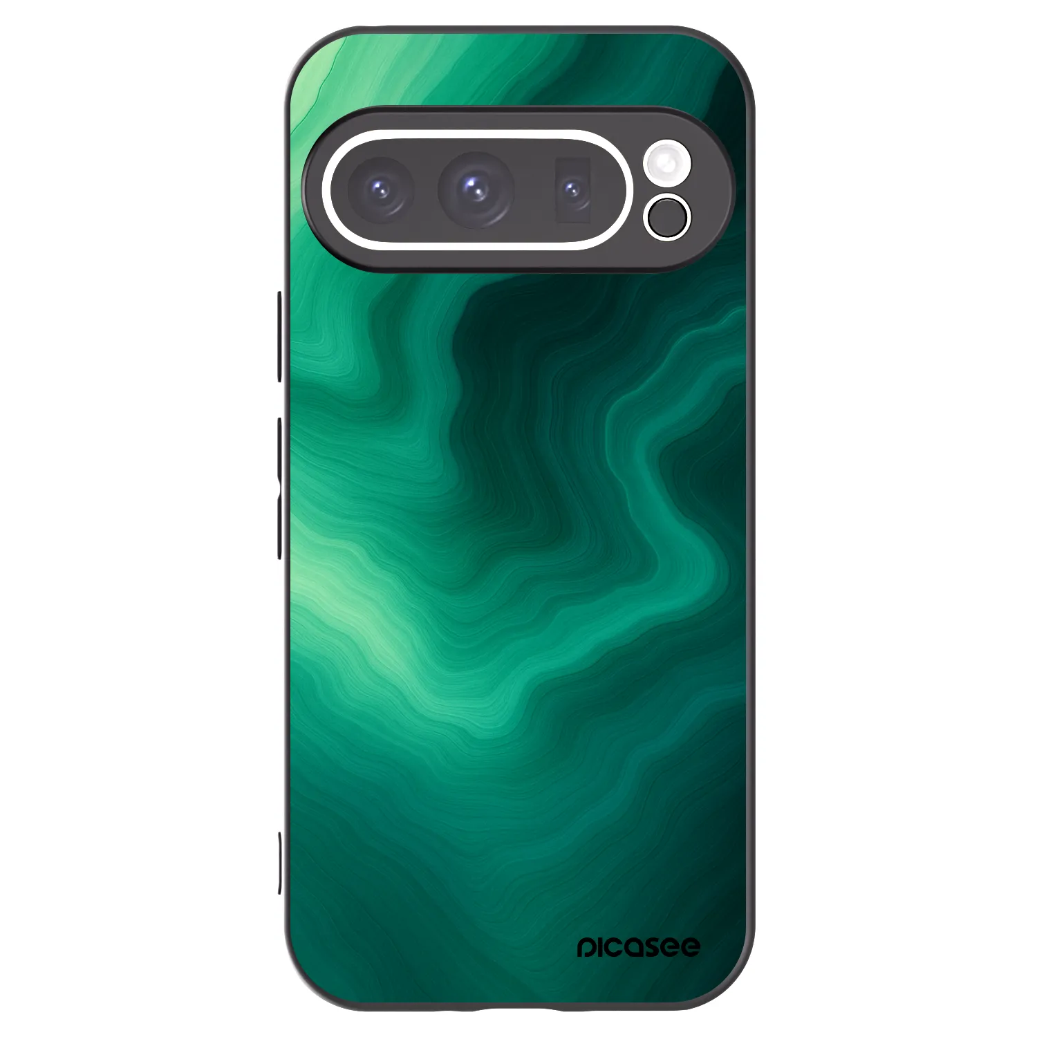 Picasee Μαύρη θήκη σιλικόνης για Google Pixel 9 Pro XL - Malachite
