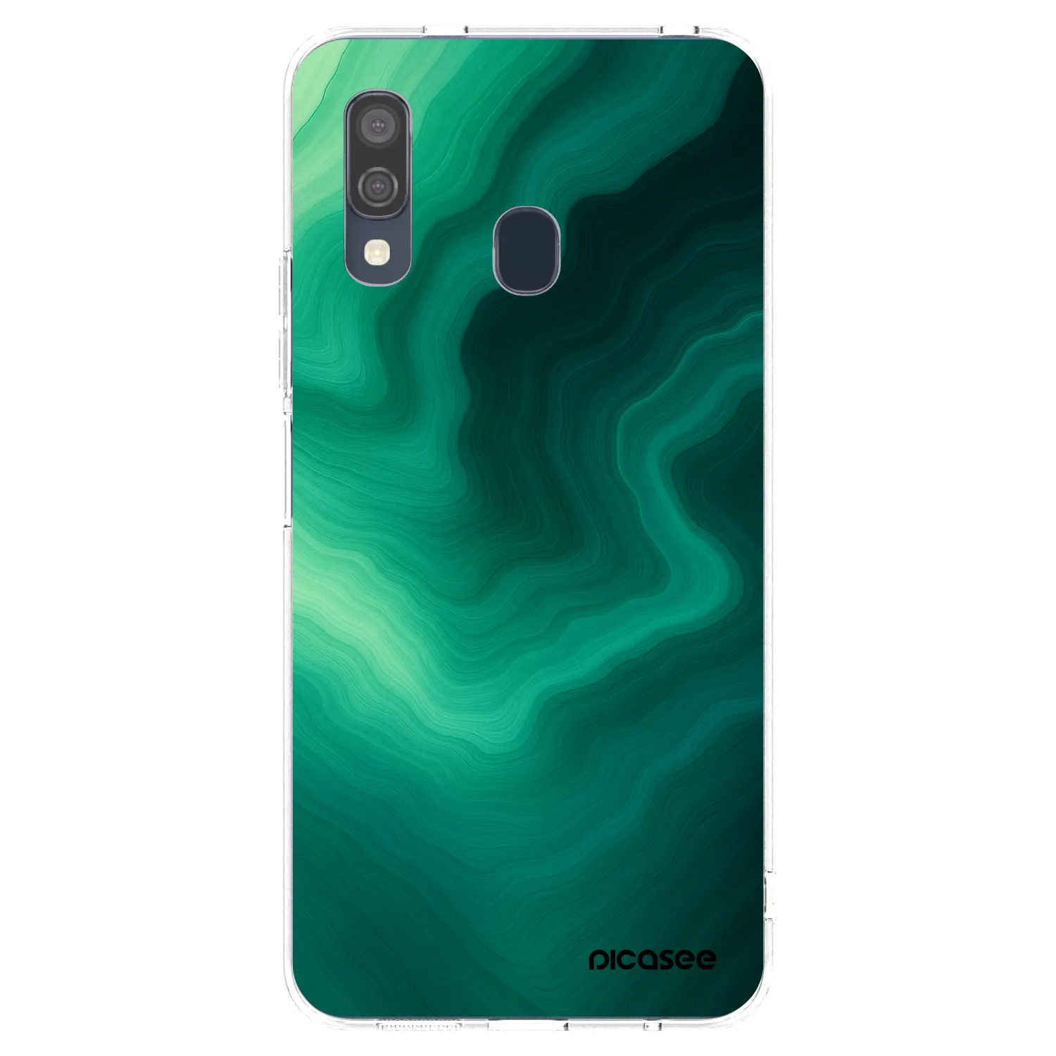 Picasee διαφανής θήκη σιλικόνης Samsung Galaxy A40 A405F - Malachite