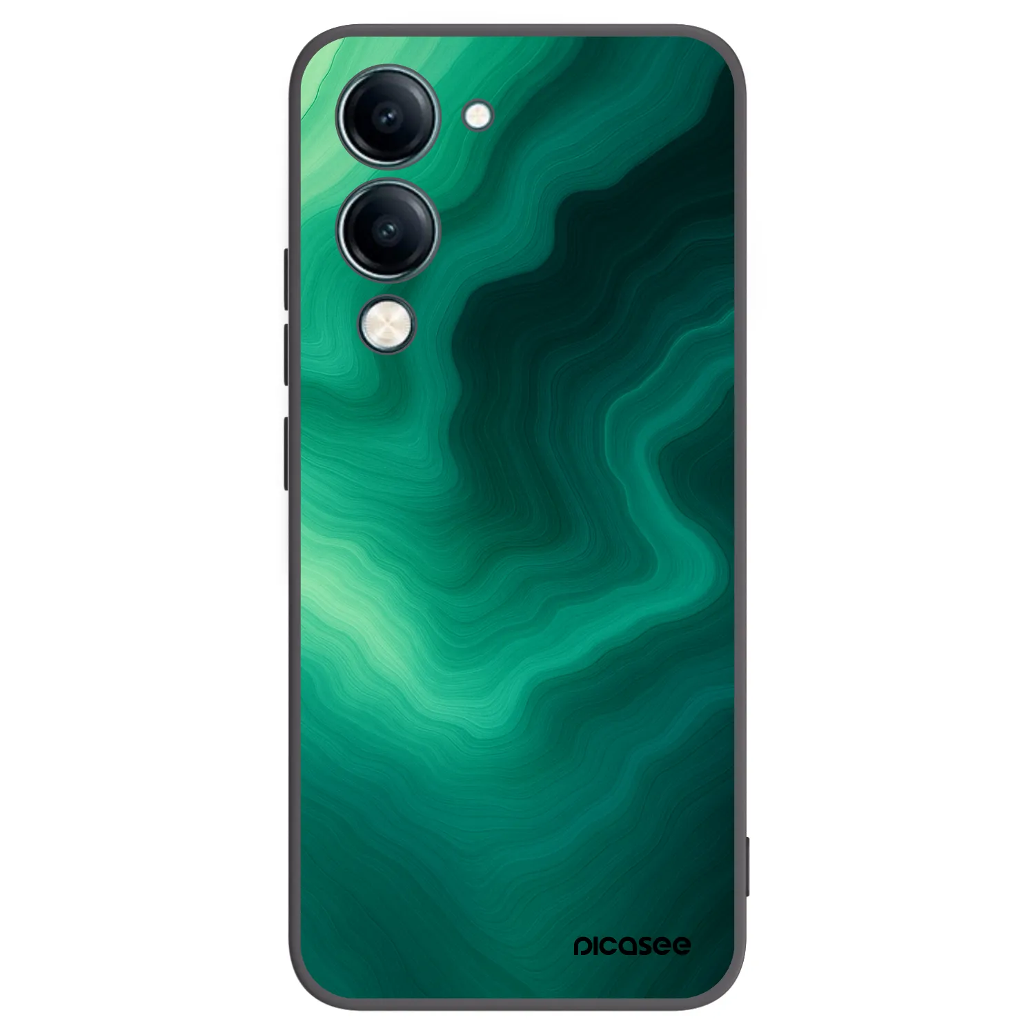 Picasee Μαύρη θήκη σιλικόνης για Vivo Y29s 5G - Malachite