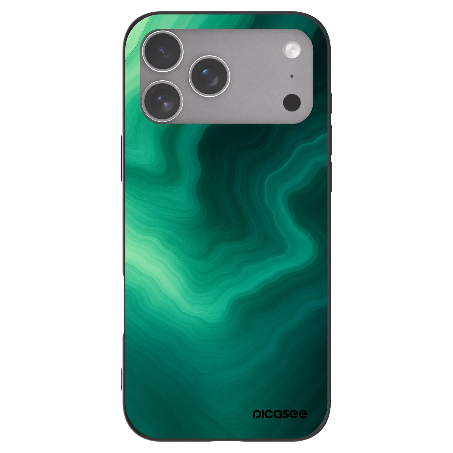 Picasee Μαύρη θήκη σιλικόνης για Apple iPhone 18 Pro Max - Malachite