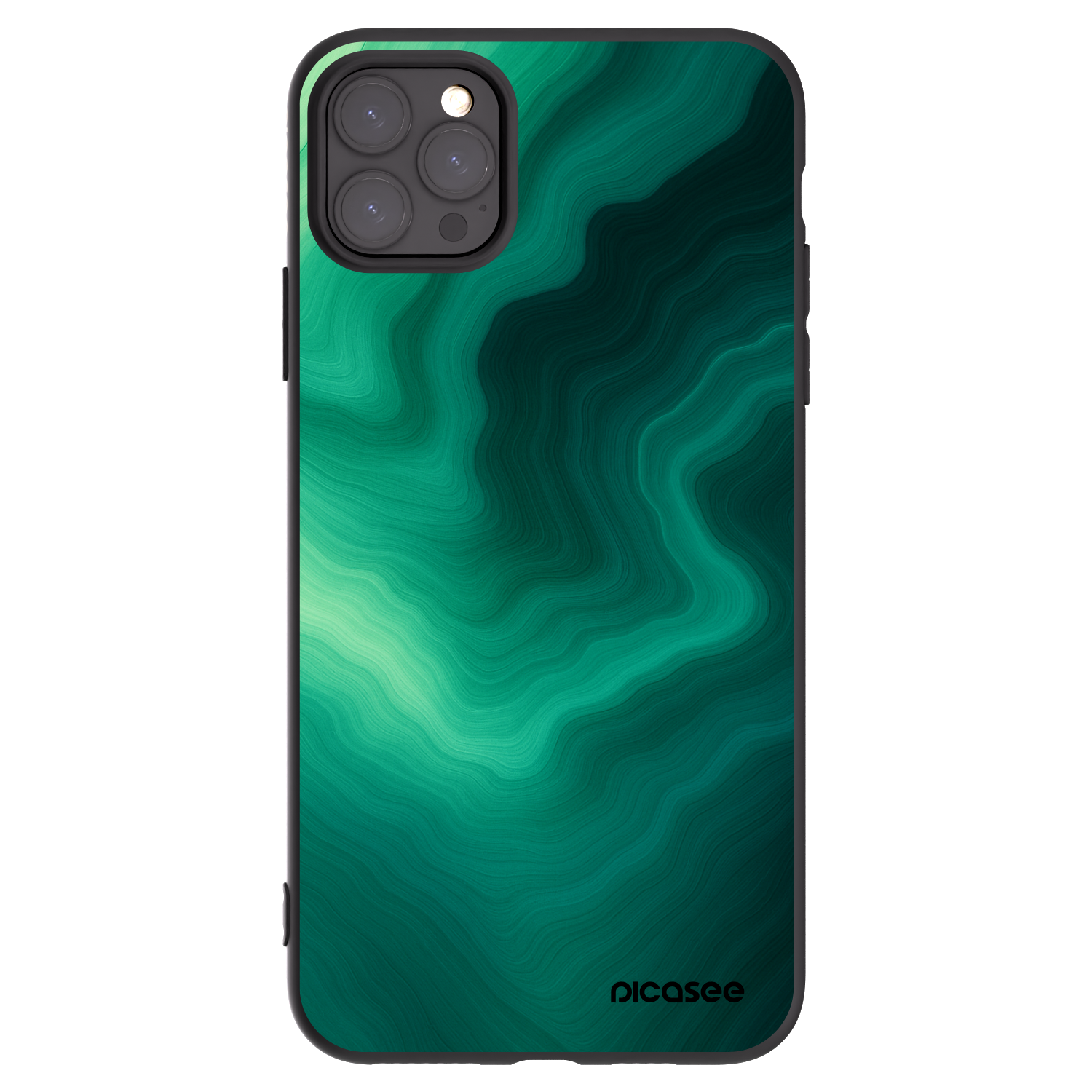 Picasee Μαύρη θήκη σιλικόνης για Apple iPhone 11 Pro Max - Malachite