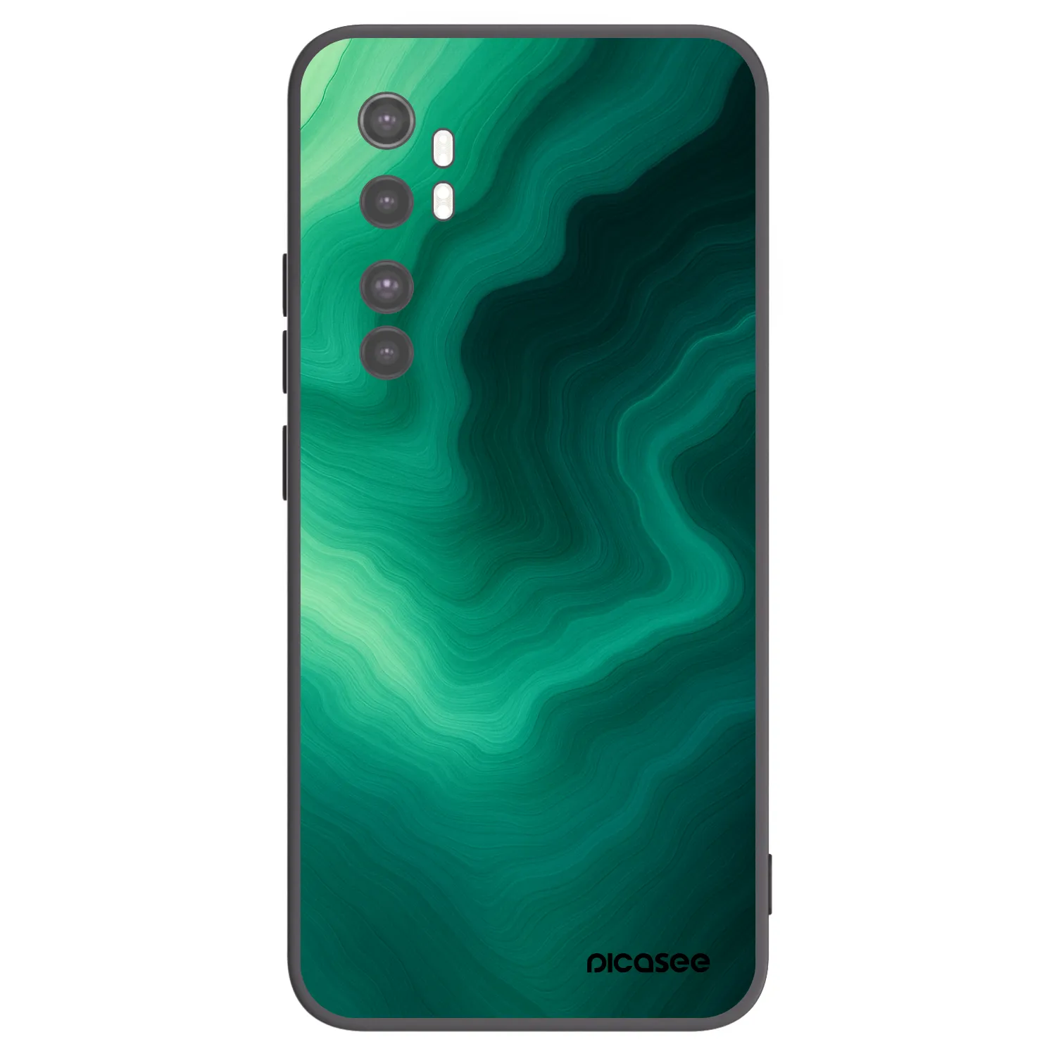 Picasee Μαύρη θήκη σιλικόνης για Xiaomi Mi Note 10 Lite - Malachite