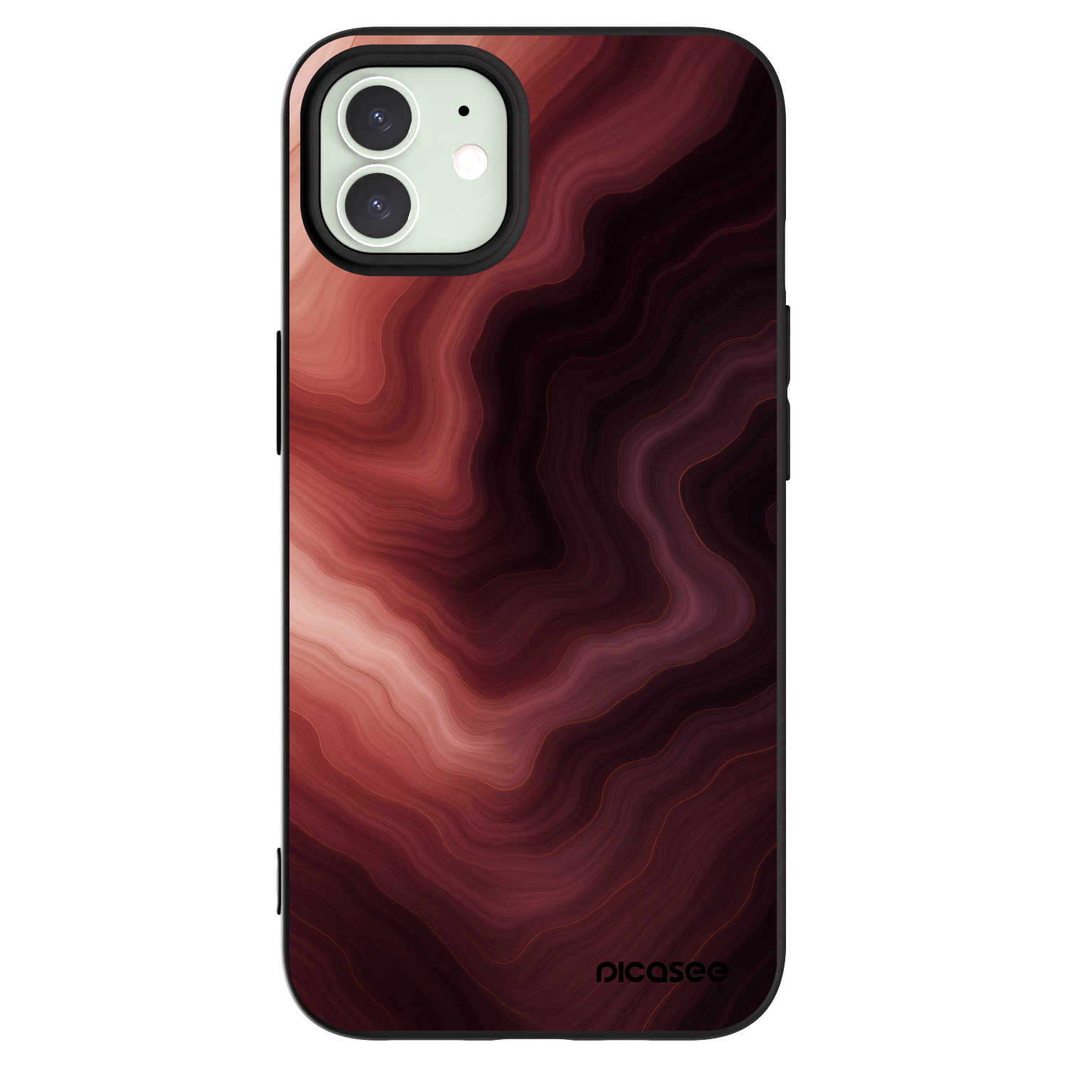 Picasee Μαύρη θήκη σιλικόνης για Apple iPhone 12 Pro - Rouge