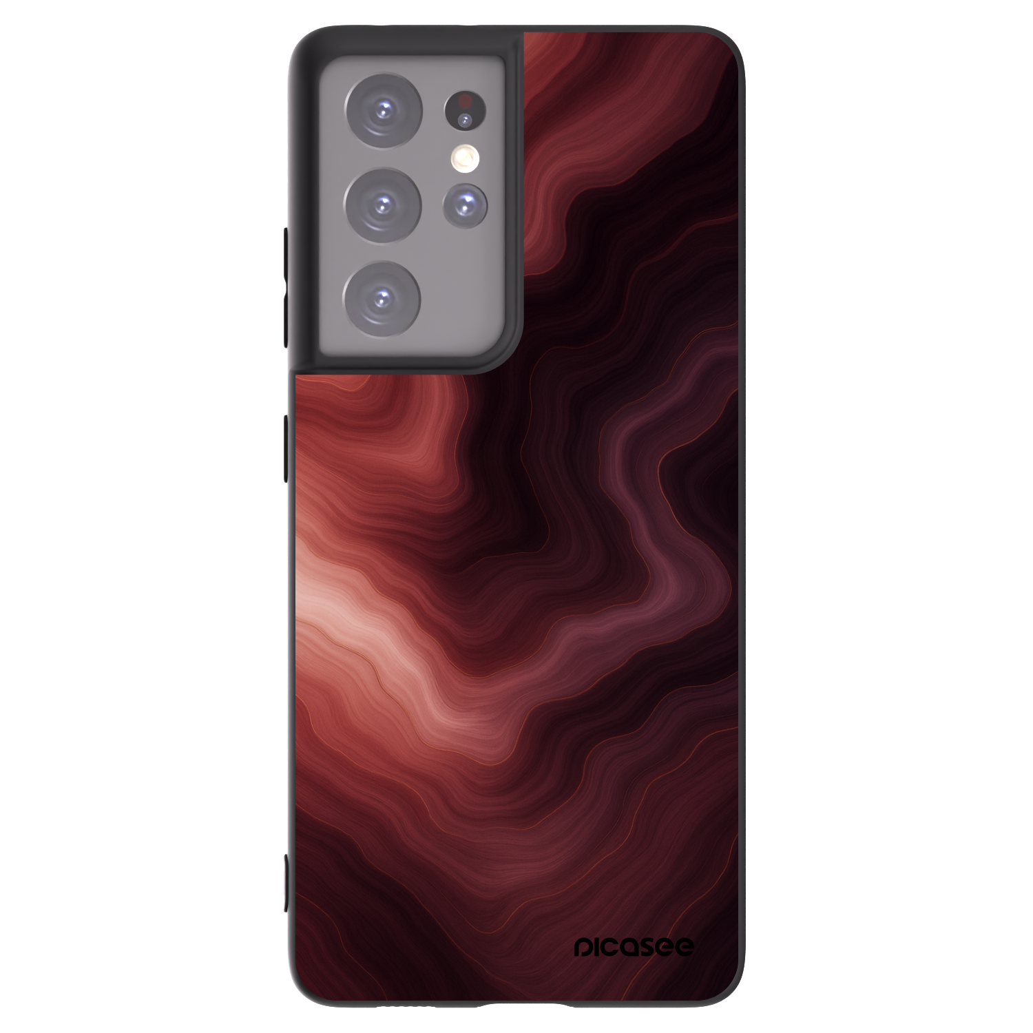Picasee Μαύρη θήκη σιλικόνης για Samsung Galaxy S21 Ultra 5G G998B - Rouge