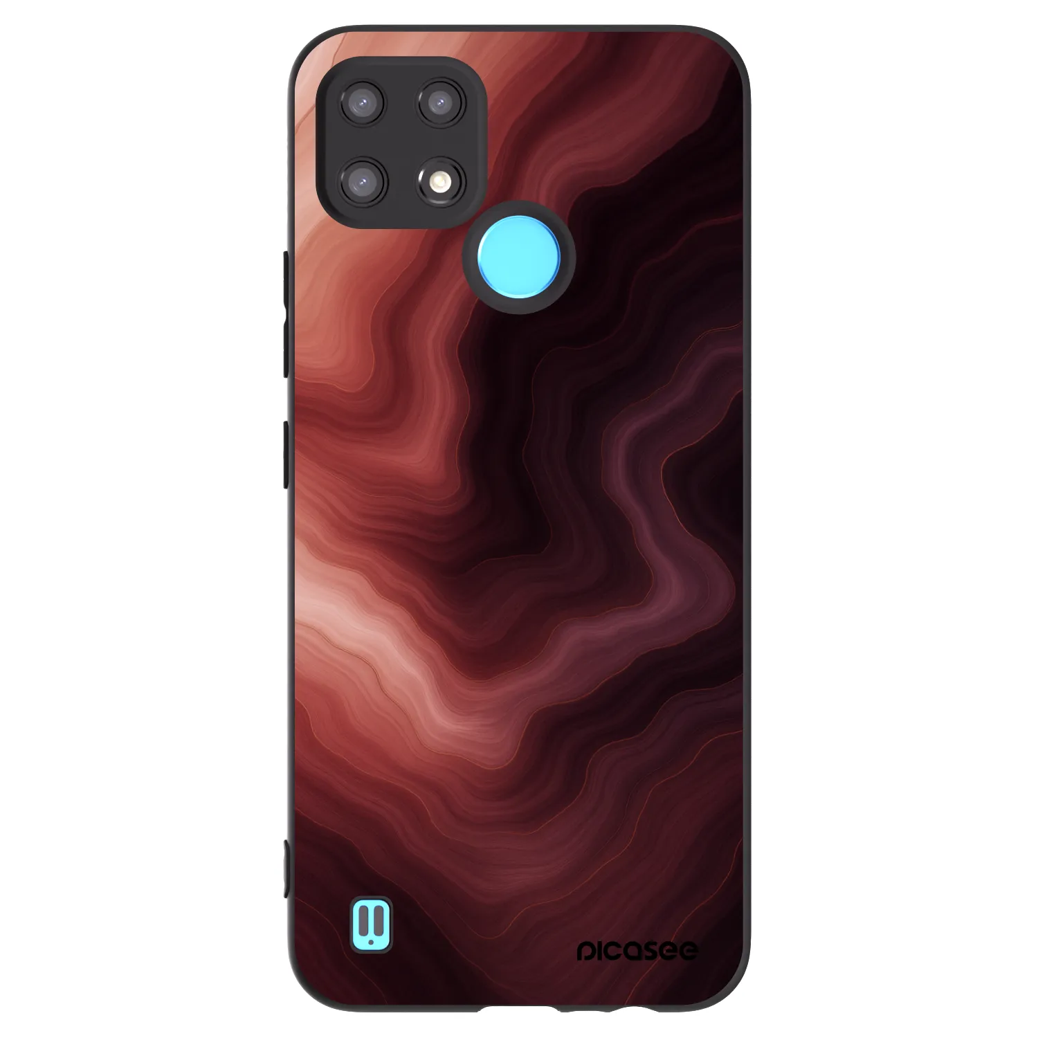 Picasee Μαύρη θήκη σιλικόνης για Realme C21 - Rouge