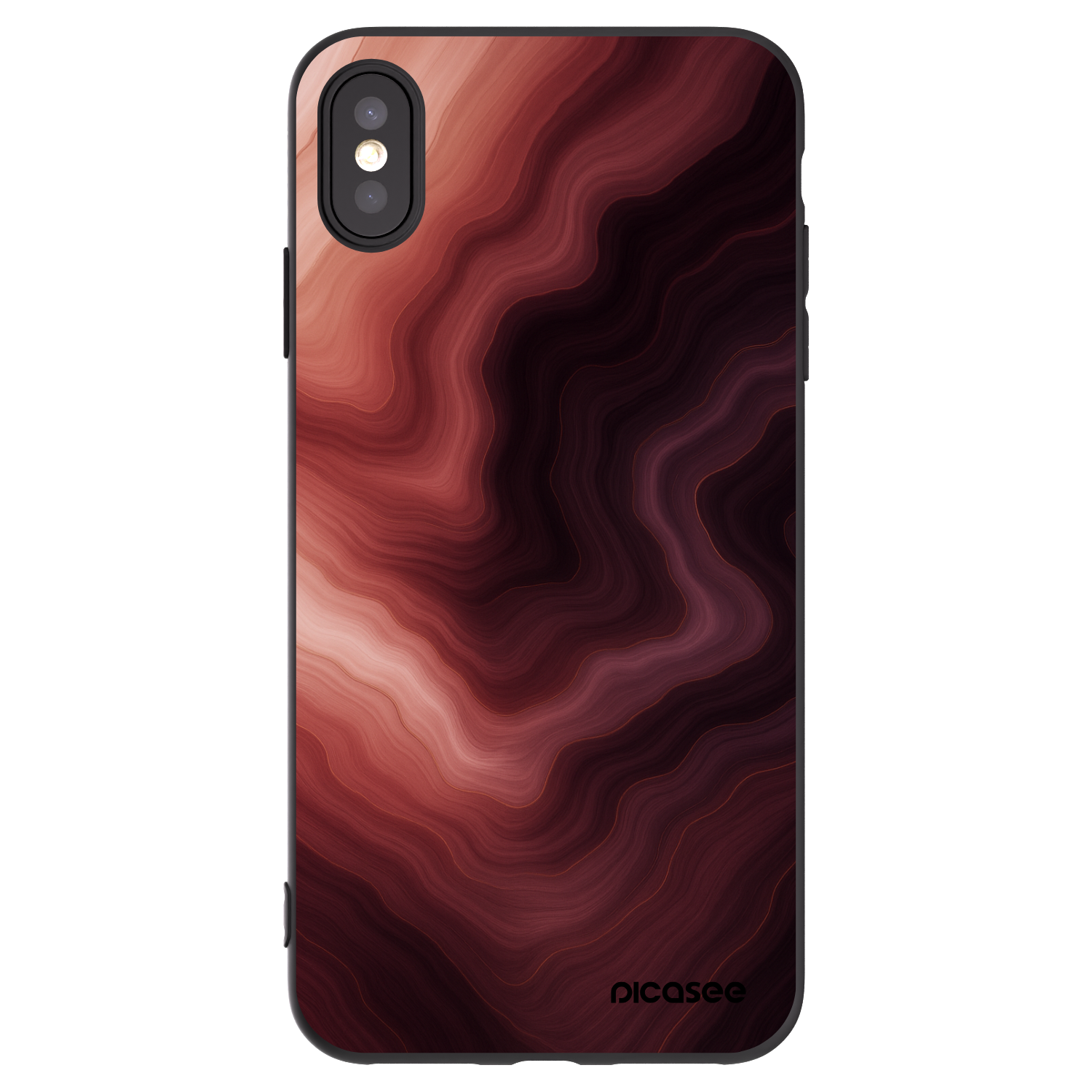 Picasee Μαύρη θήκη σιλικόνης για Apple iPhone XS Max - Rouge
