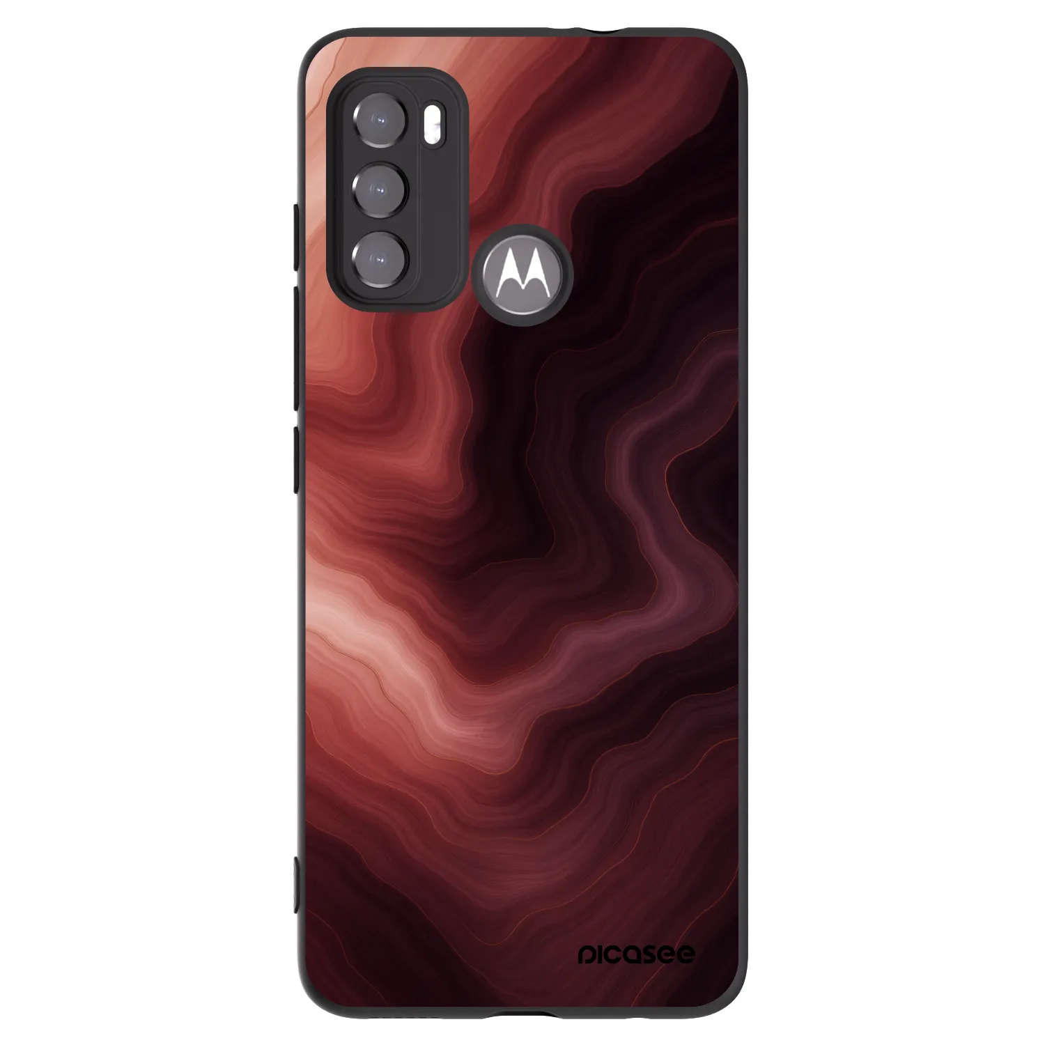 Picasee Μαύρη θήκη σιλικόνης για Motorola Moto G60 - Rouge