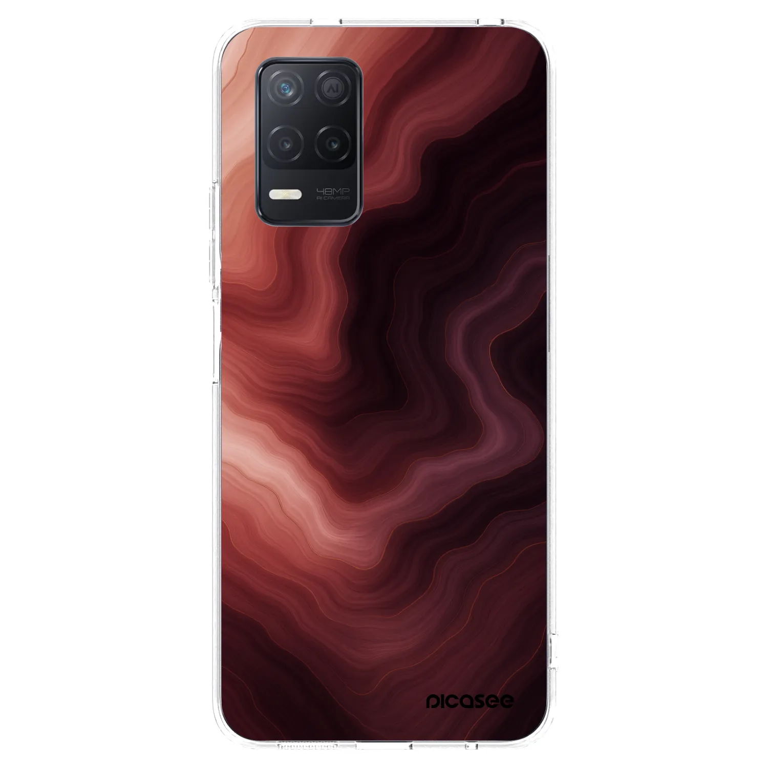 Picasee διαφανής θήκη σιλικόνης Realme 8 5G - Rouge