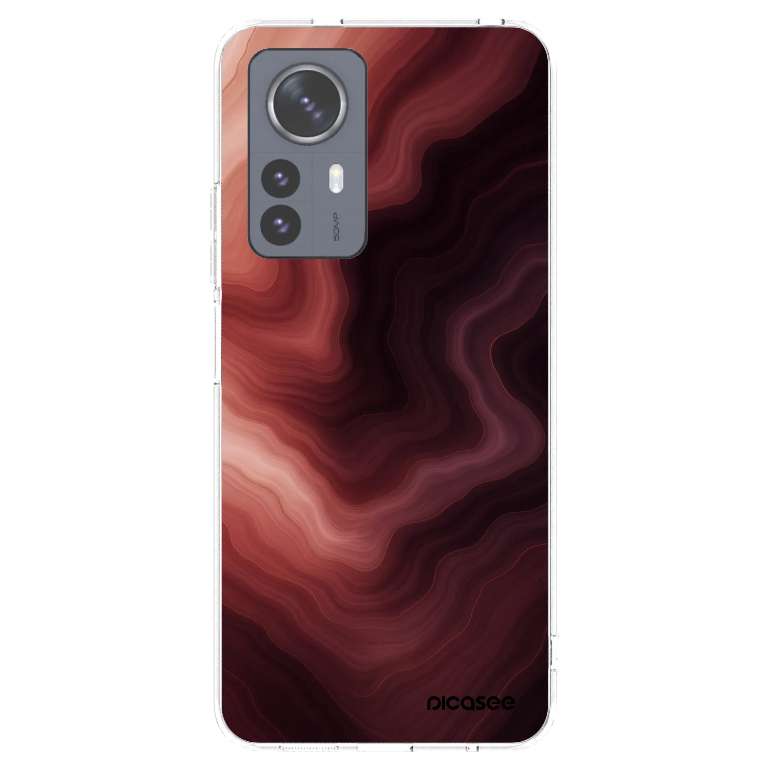 Picasee διαφανής θήκη σιλικόνης Xiaomi 12 Pro - Rouge