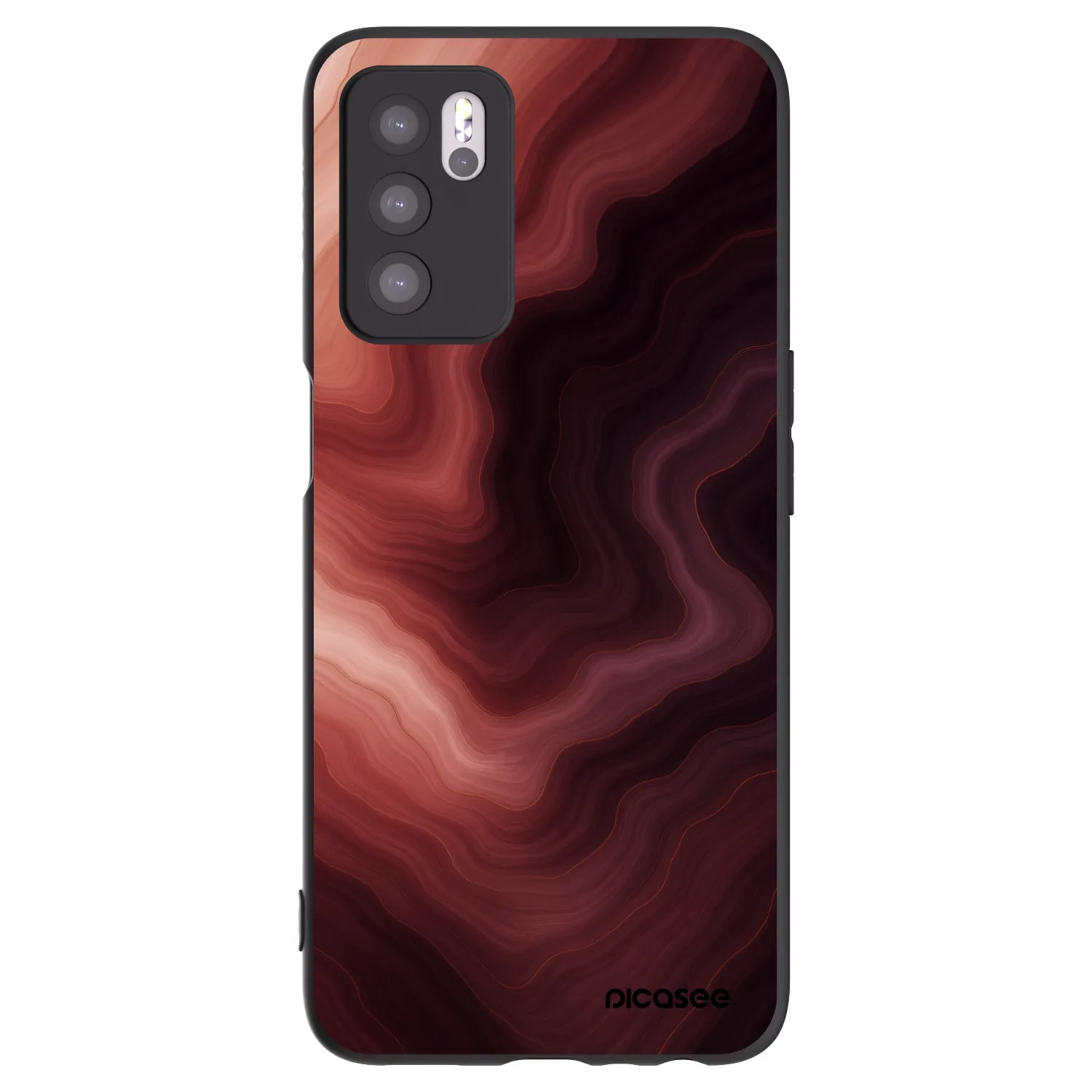 Picasee Μαύρη θήκη σιλικόνης για OPPO A16s - Rouge