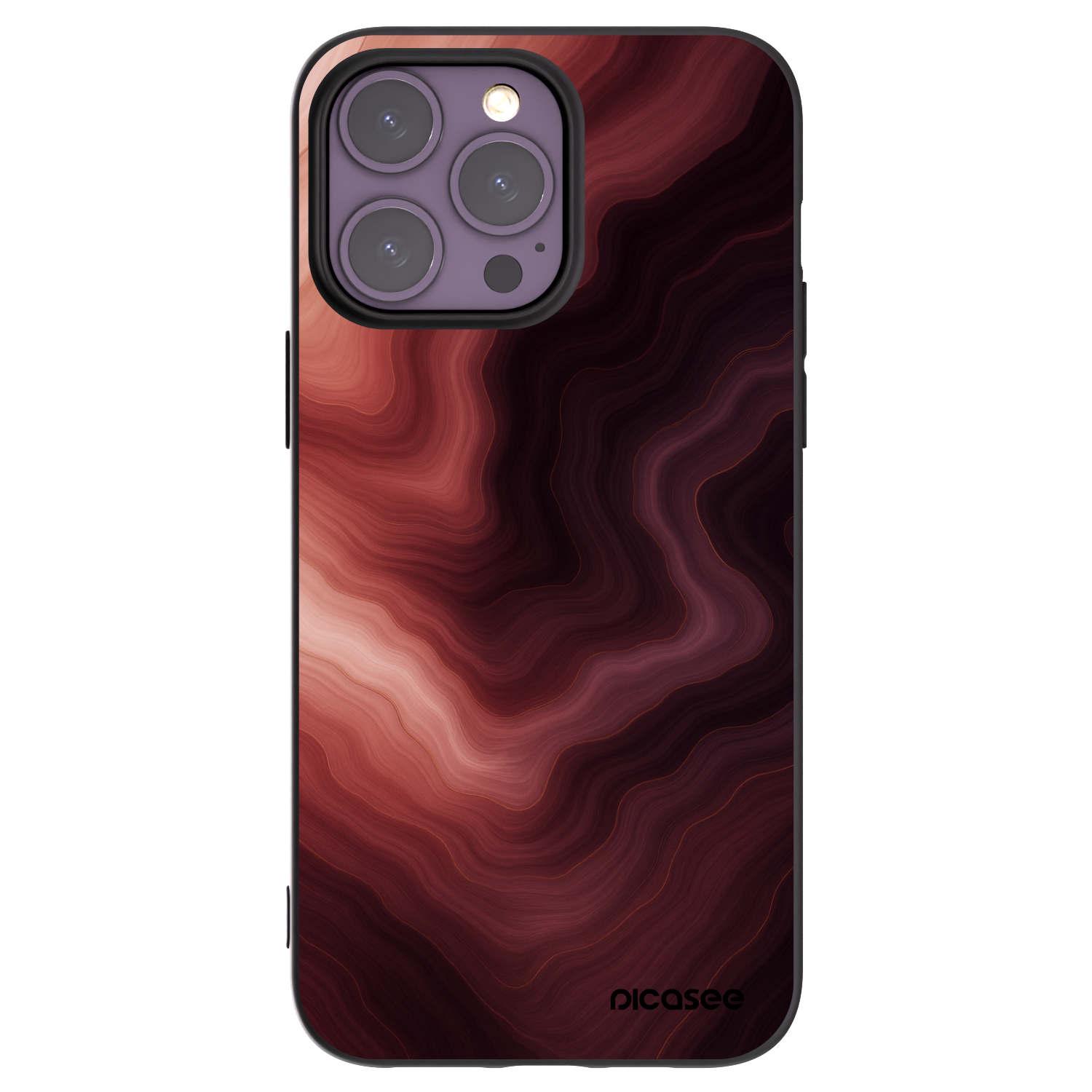 Picasee Μαύρη θήκη σιλικόνης για Apple iPhone 14 Pro Max - Rouge
