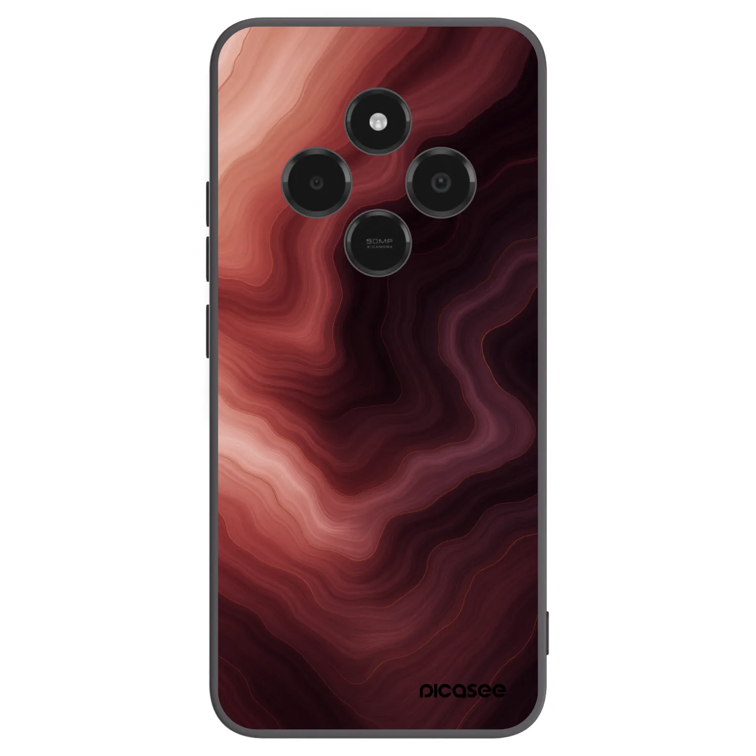 Picasee Μαύρη θήκη σιλικόνης για Xiaomi Poco C75 - Rouge