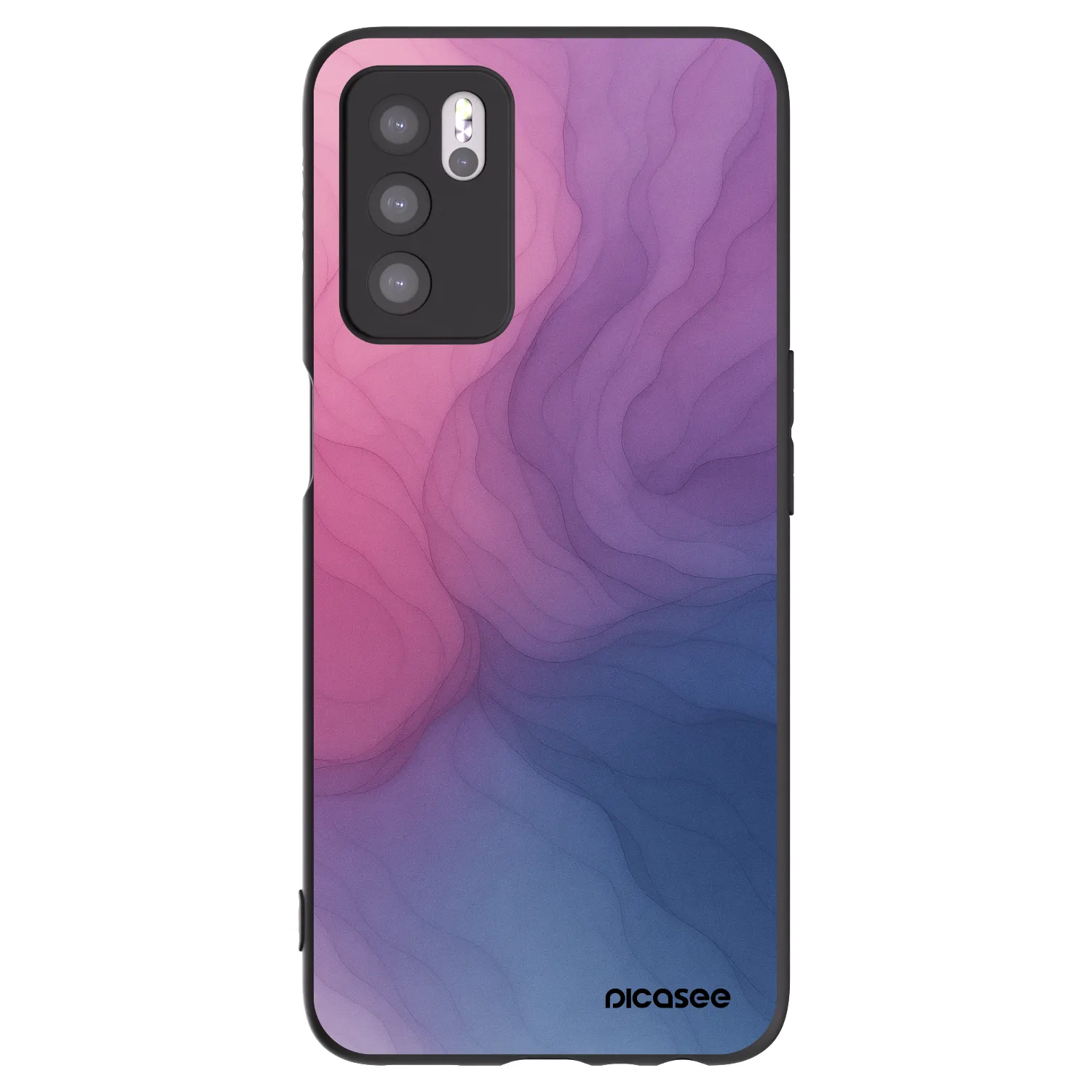 Picasee Μαύρη θήκη σιλικόνης για OPPO A16 - Silk