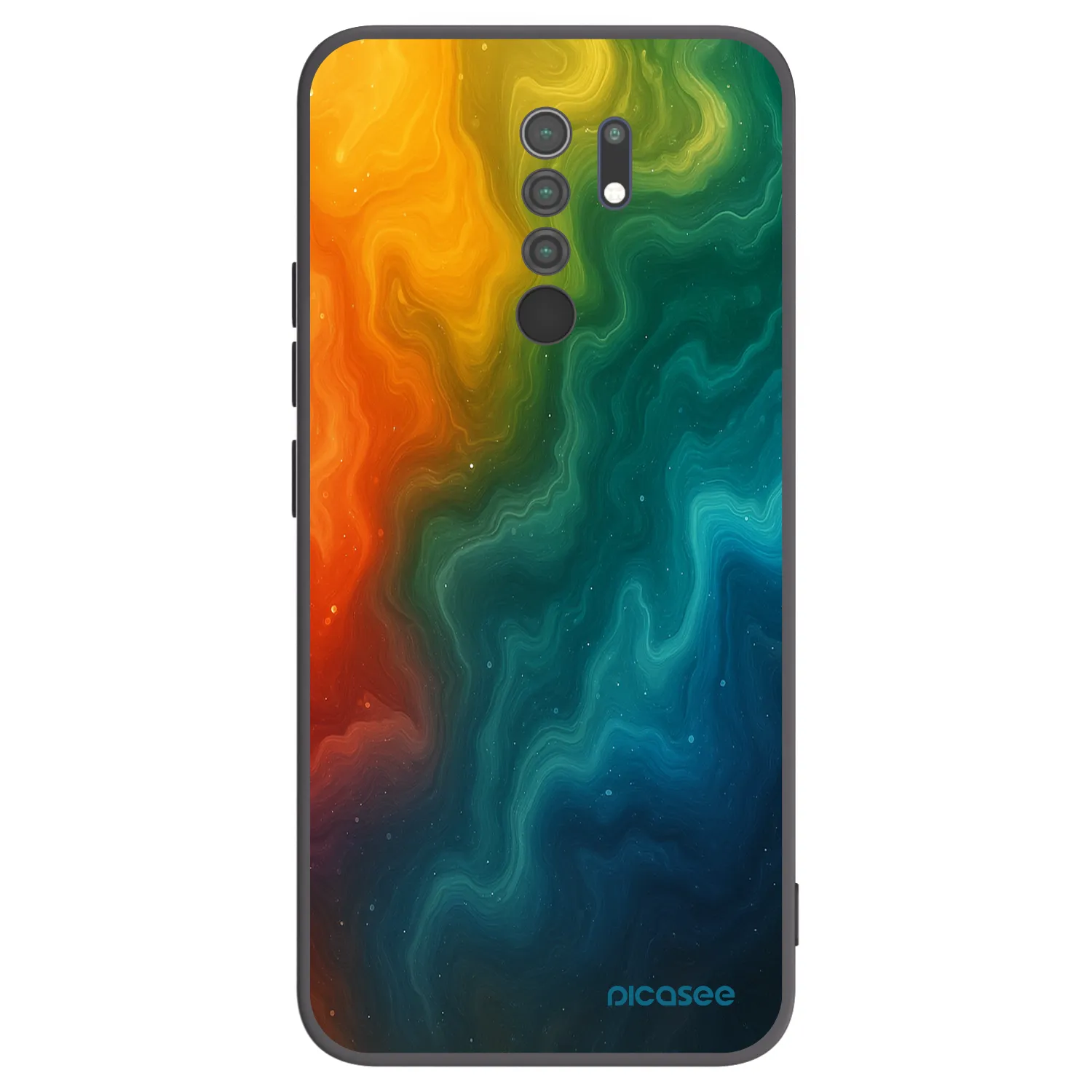 Picasee Μαύρη θήκη σιλικόνης για Xiaomi Redmi 9 - Solar