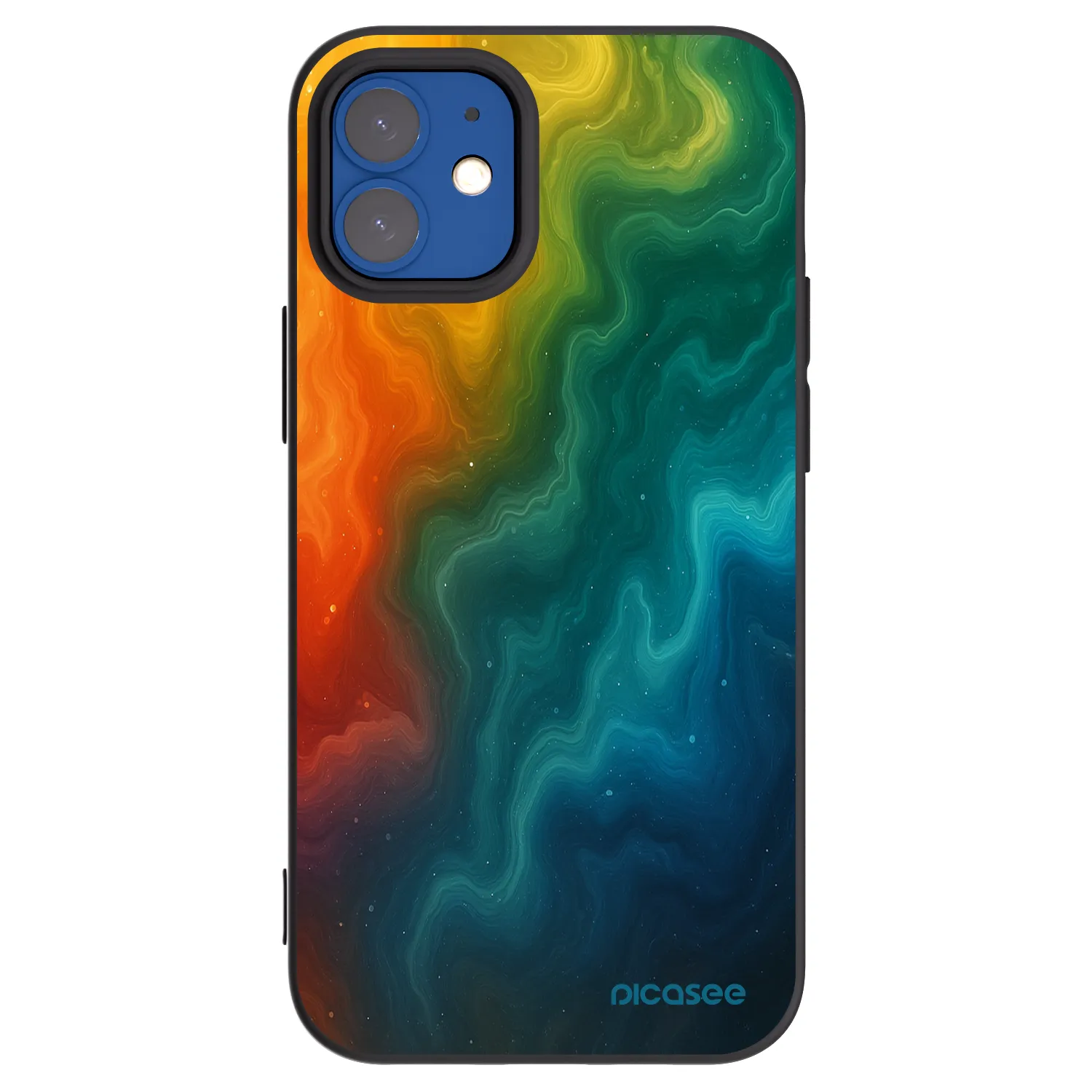 Picasee Μαύρη θήκη σιλικόνης για Apple iPhone 12 mini - Solar
