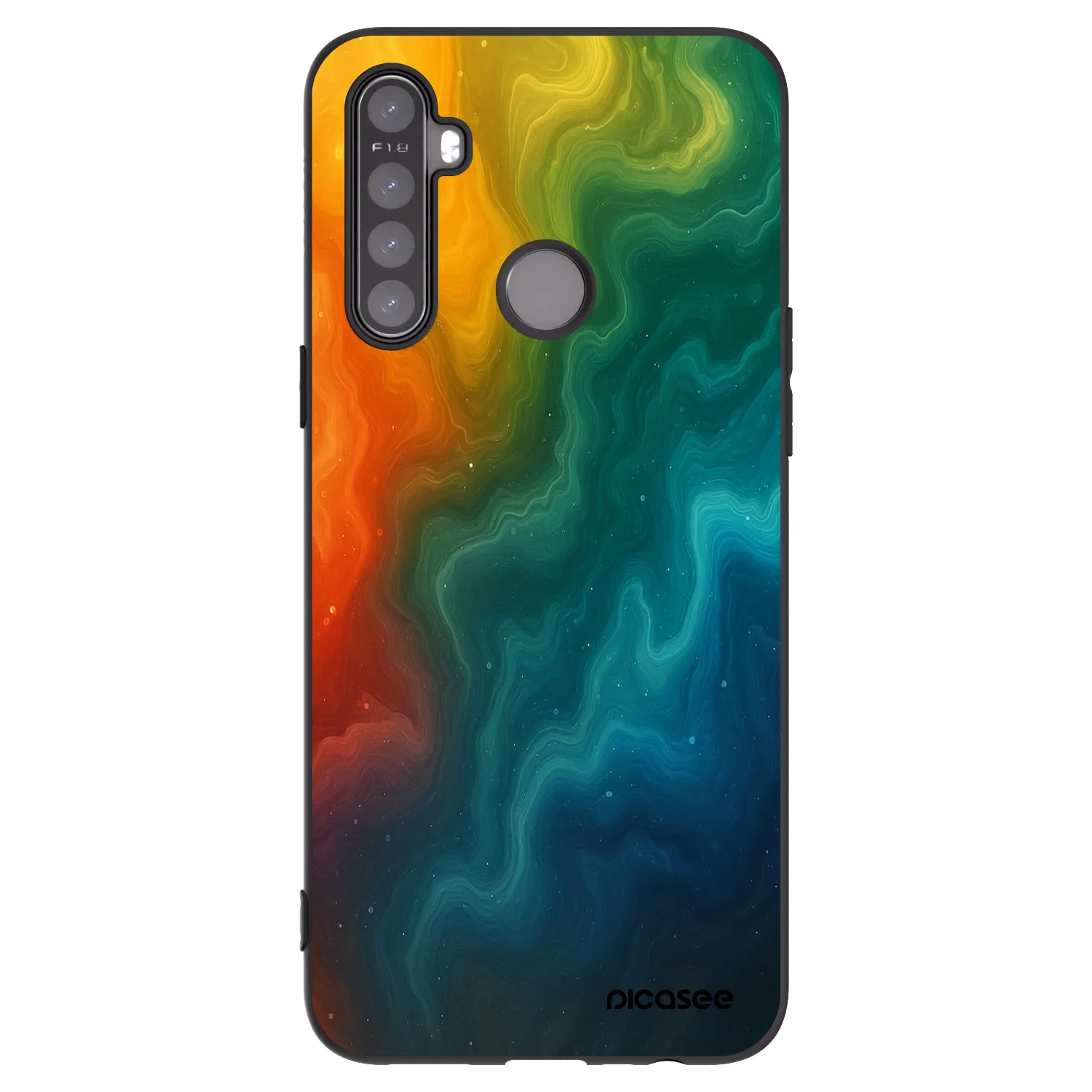 Picasee Μαύρη θήκη σιλικόνης για Realme 5 - Solar