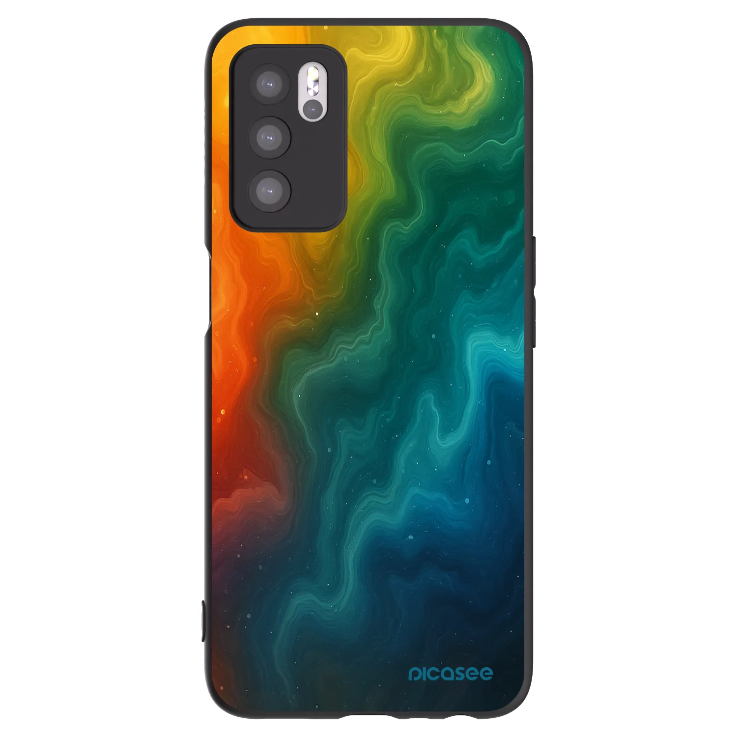 Picasee Μαύρη θήκη σιλικόνης για OPPO A16s - Solar