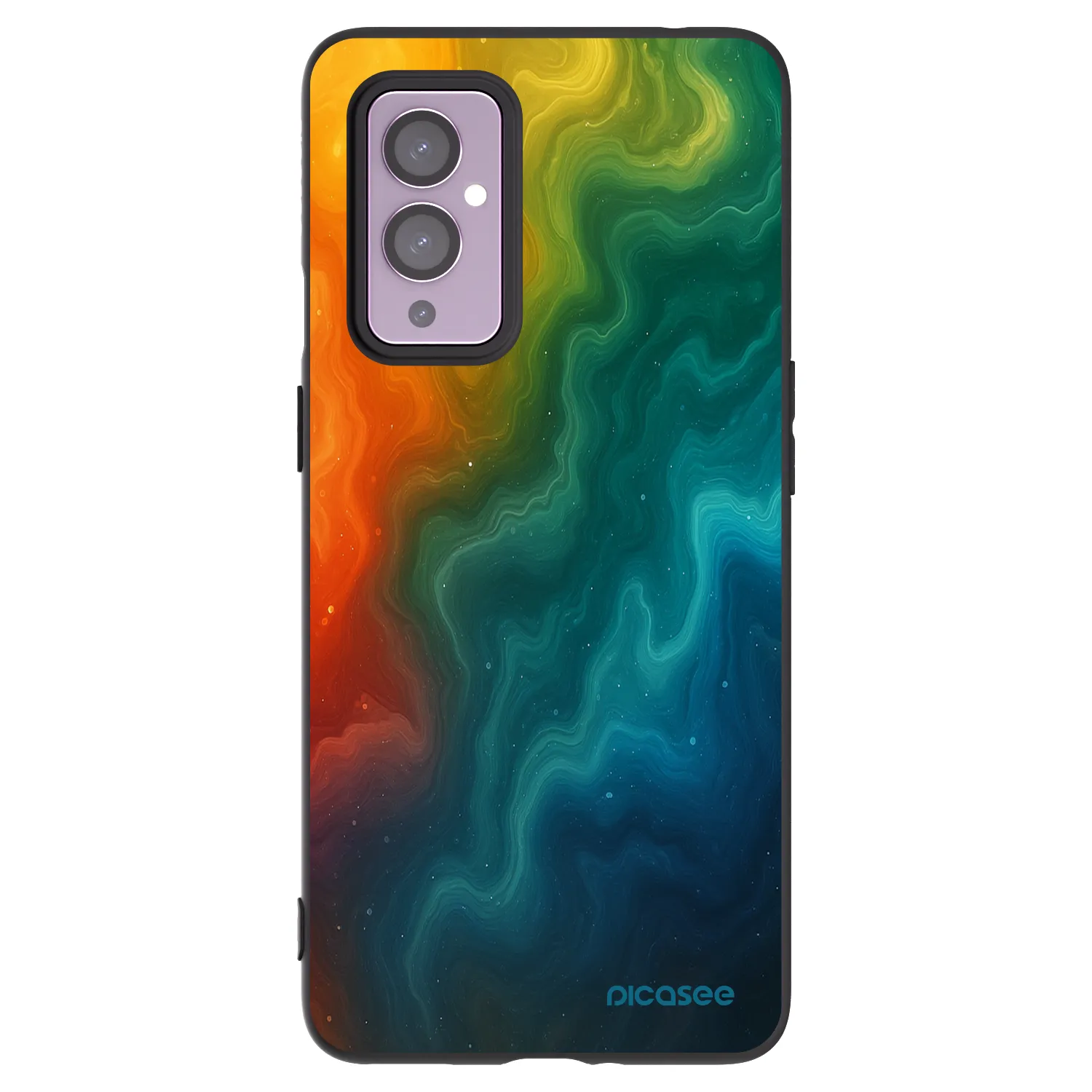 Picasee Μαύρη θήκη σιλικόνης για OnePlus 9 - Solar