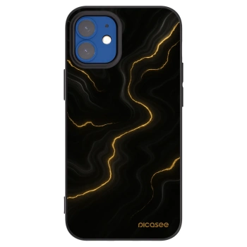 Picasee Μαύρη θήκη σιλικόνης για Apple iPhone 12 mini - Thunder