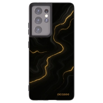 Picasee Μαύρη θήκη σιλικόνης για Samsung Galaxy S21 Ultra 5G G998B - Thunder