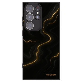 Picasee Μαύρη θήκη σιλικόνης για Samsung Galaxy S23 Ultra 5G - Thunder
