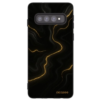 Picasee Μαύρη θήκη σιλικόνης για Samsung Galaxy S10 G973 - Thunder