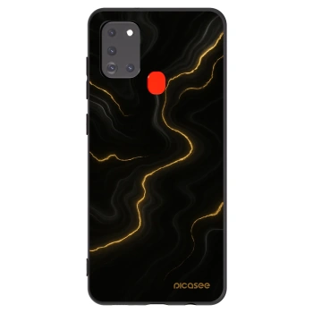 Picasee Μαύρη θήκη σιλικόνης για Samsung Galaxy A21s - Thunder